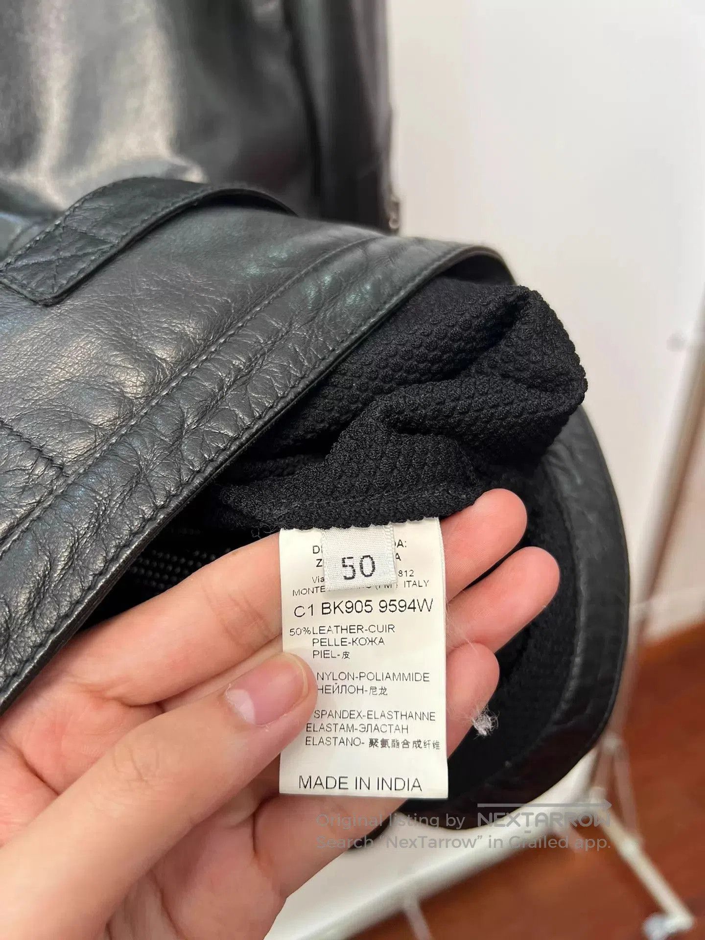 Dirk Bikkembergs Black Leather and Mesh Zip-Up Jacket. Size US M / EU 48-50 / 2 - 7 Thumbnail