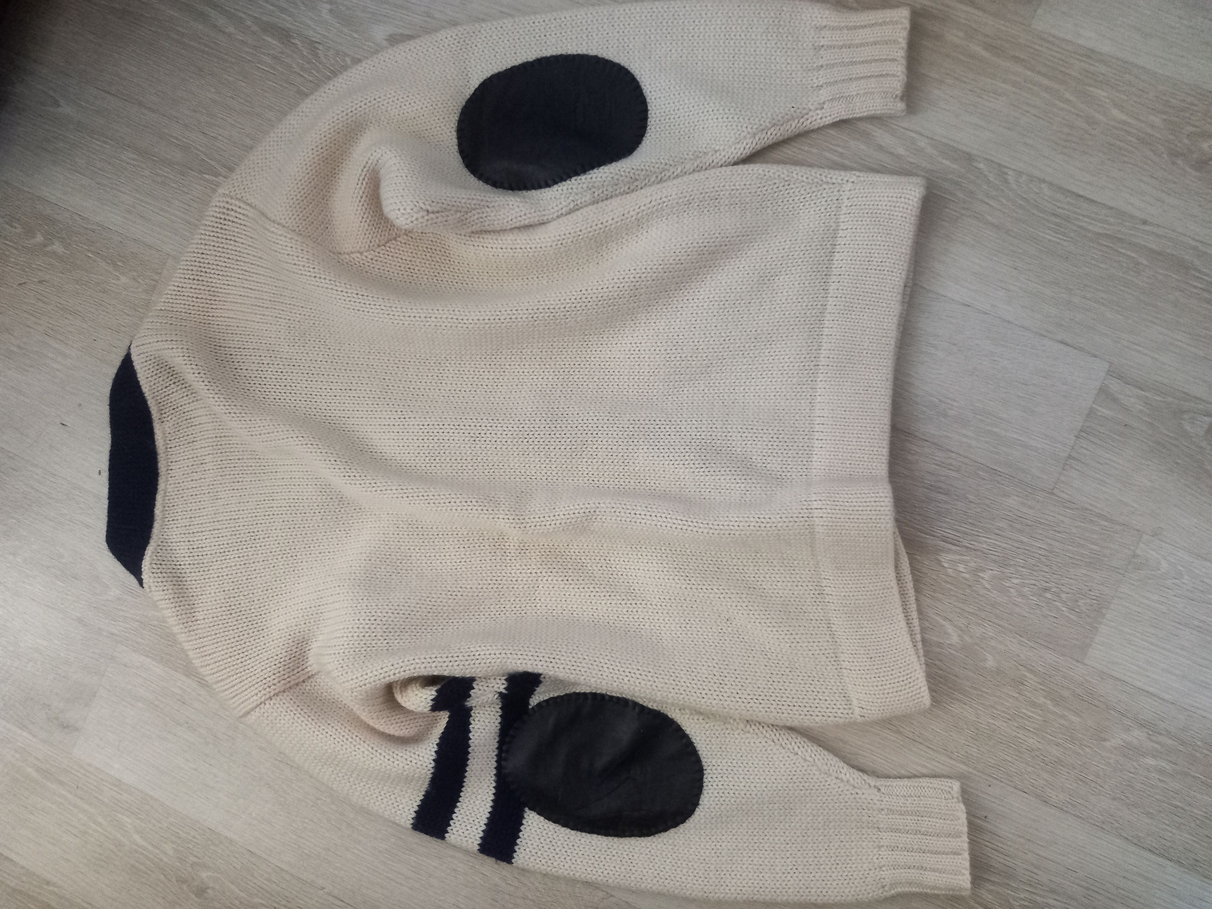 Polo Ralph Lauren 90s Vintage Chaps Ralph Lauren Wool Cardigan Leather Patches Size US M / EU 48-50 / 2 - 4 Thumbnail