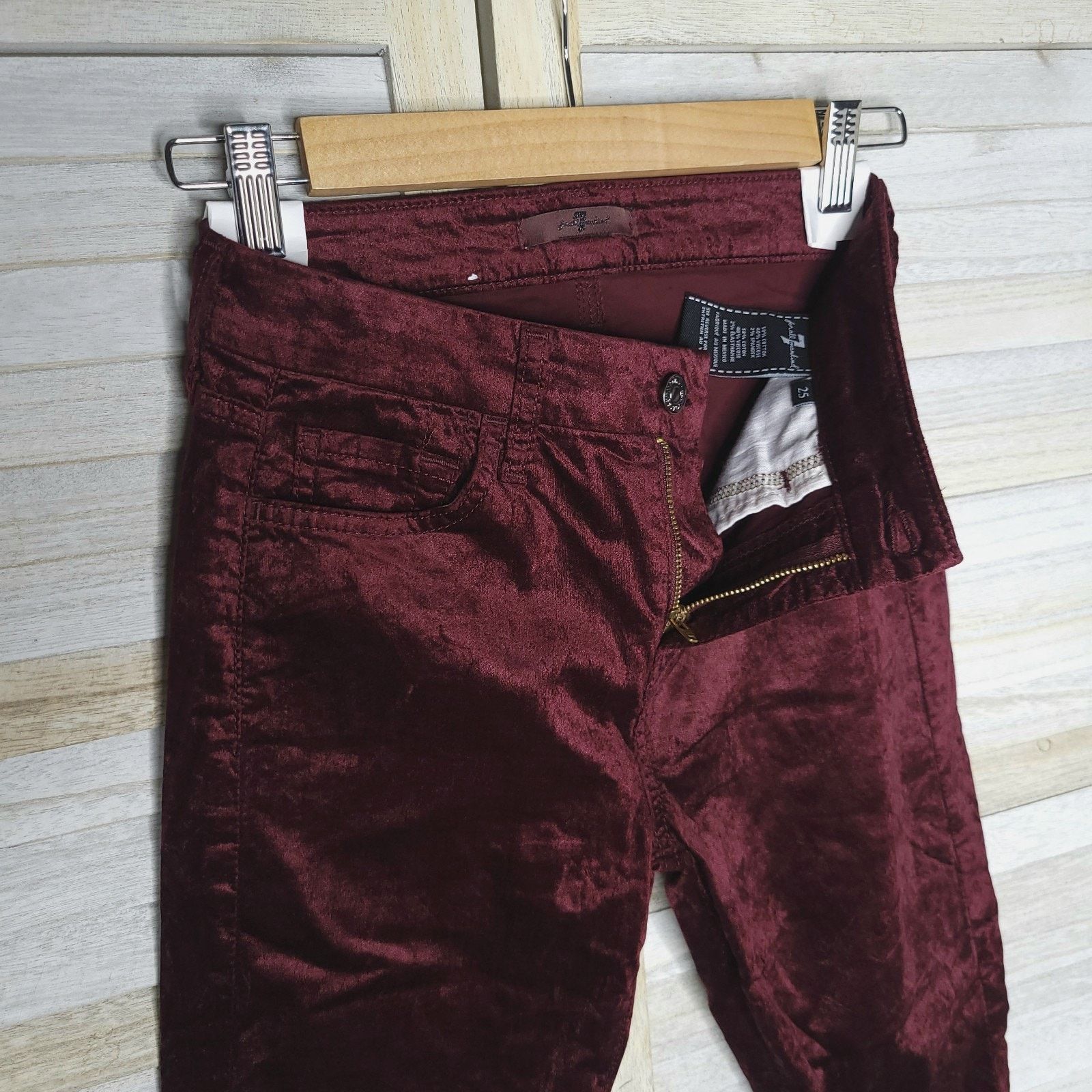 7 For All Mankind 7 For All Mankind Velvet Skinny Jeans Size 25 in Wine Size 25" / US 0 / IT 36 - 8 Thumbnail