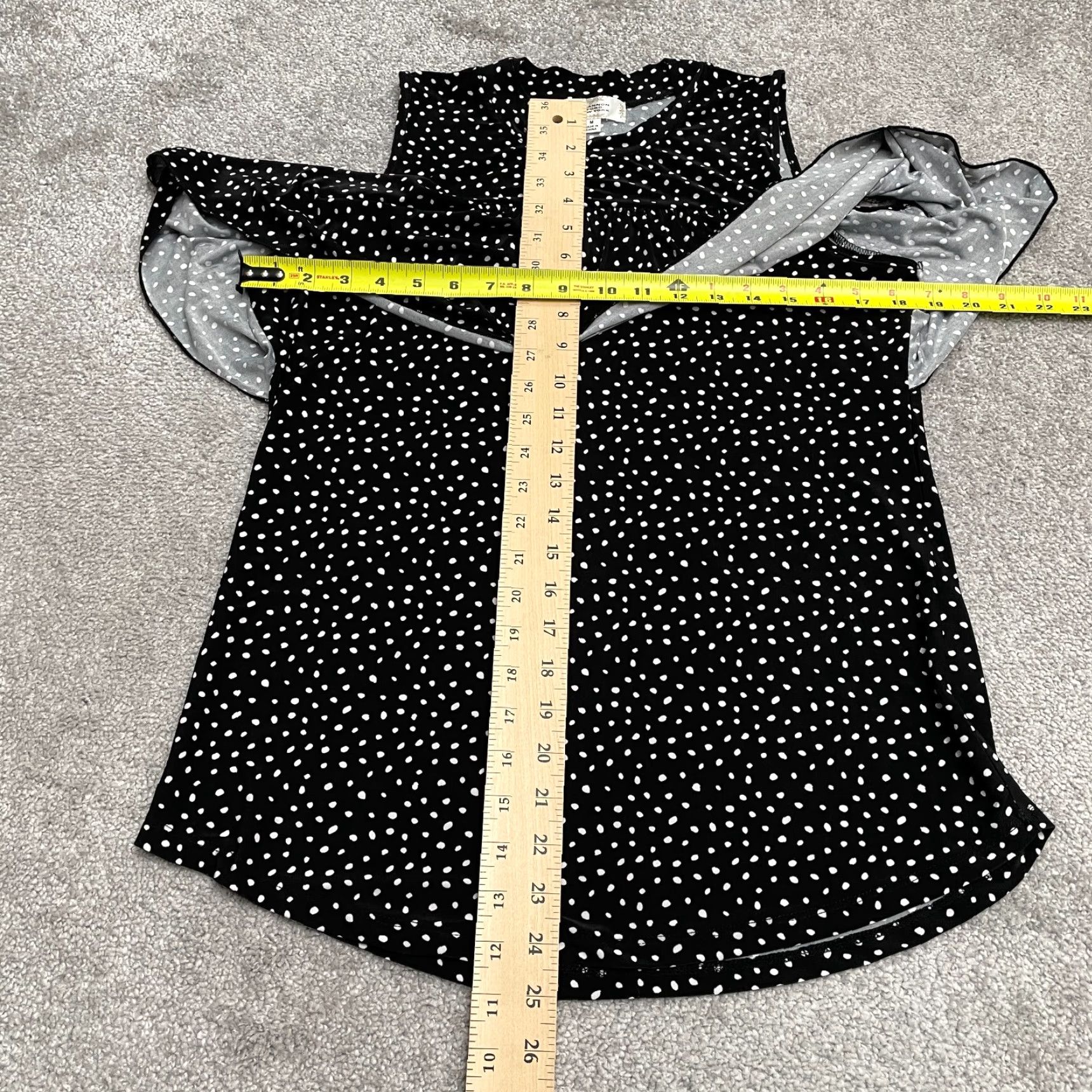 Ford Shannon Ford Blouse Shirt Womens Medium Black White Polka Dot Cold Shoulder Sleeve Casual Knit VINTAGE: No Size M / US 6-8 / IT 42-44 - 7 Thumbnail