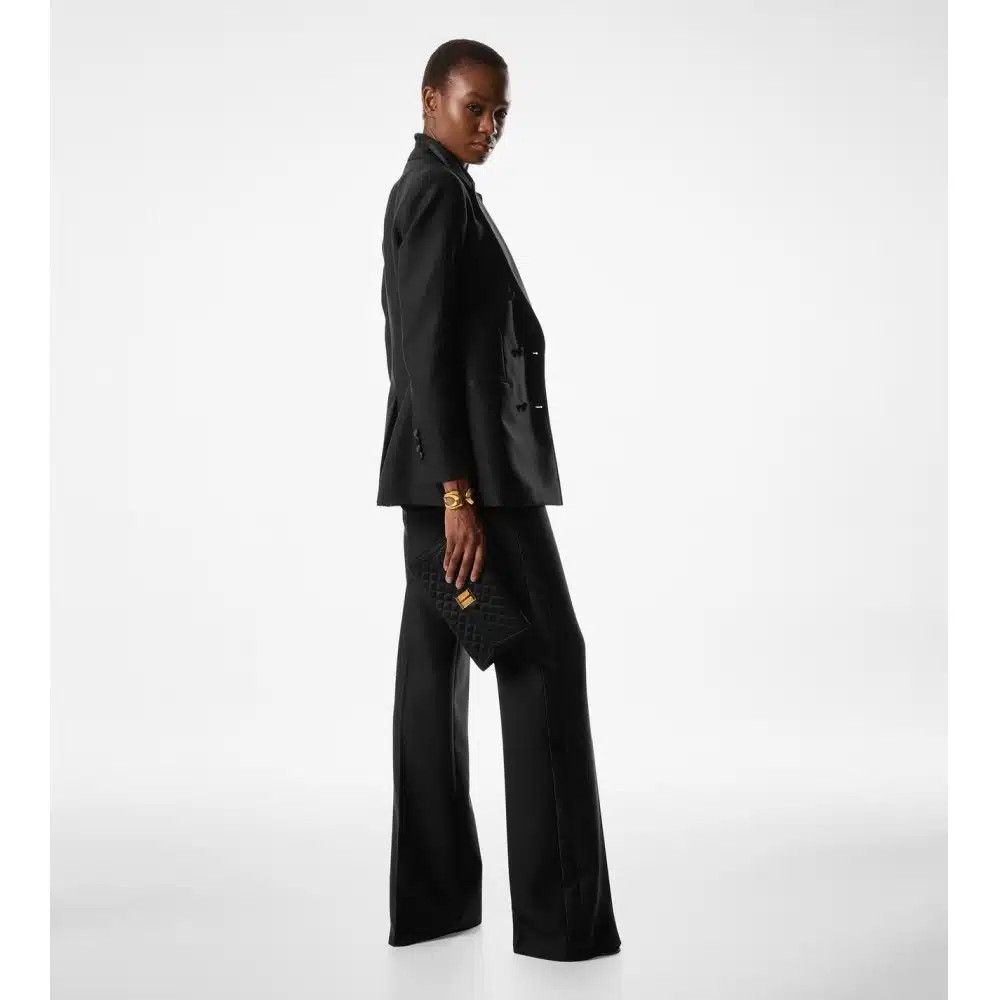 Tom Ford o1loc1c0426 GI2987 Cotton Velvet Wallis Tuxedo Jacket Black Size M / US 6-8 / IT 42-44 - 2 Thumbnail