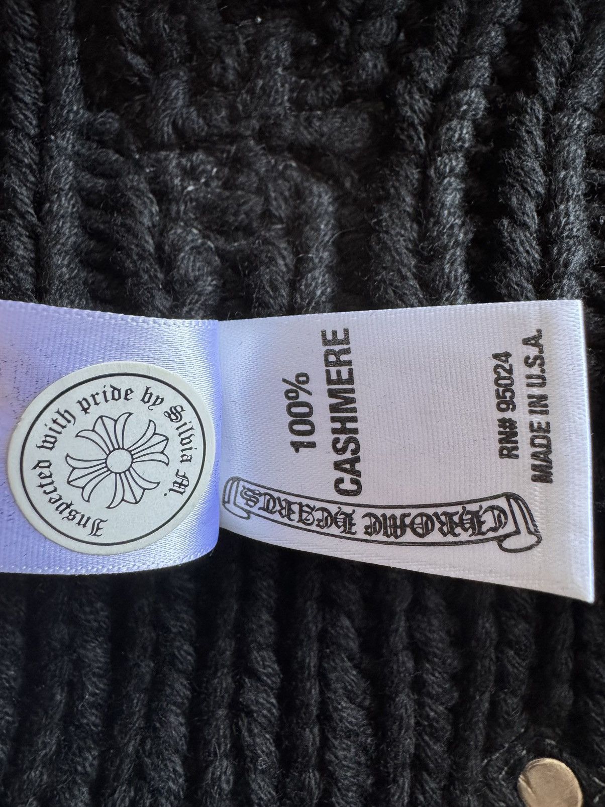 Chrome Hearts CHROME HEARTS black cashmere scarf Size ONE SIZE - 6 Thumbnail