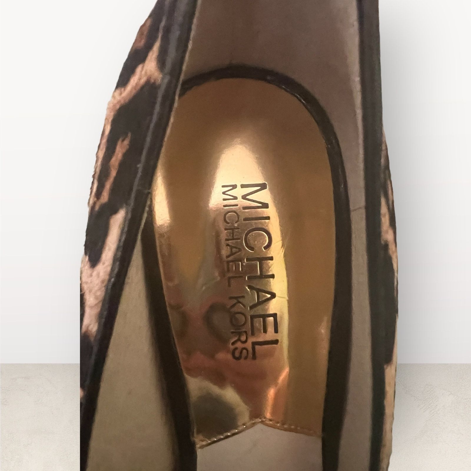 Michael Kors Michael Kors Calf Hair Platform Gold Chain Around Heel 7.5 Size US 7.5 / IT 37.5 - 3 Thumbnail