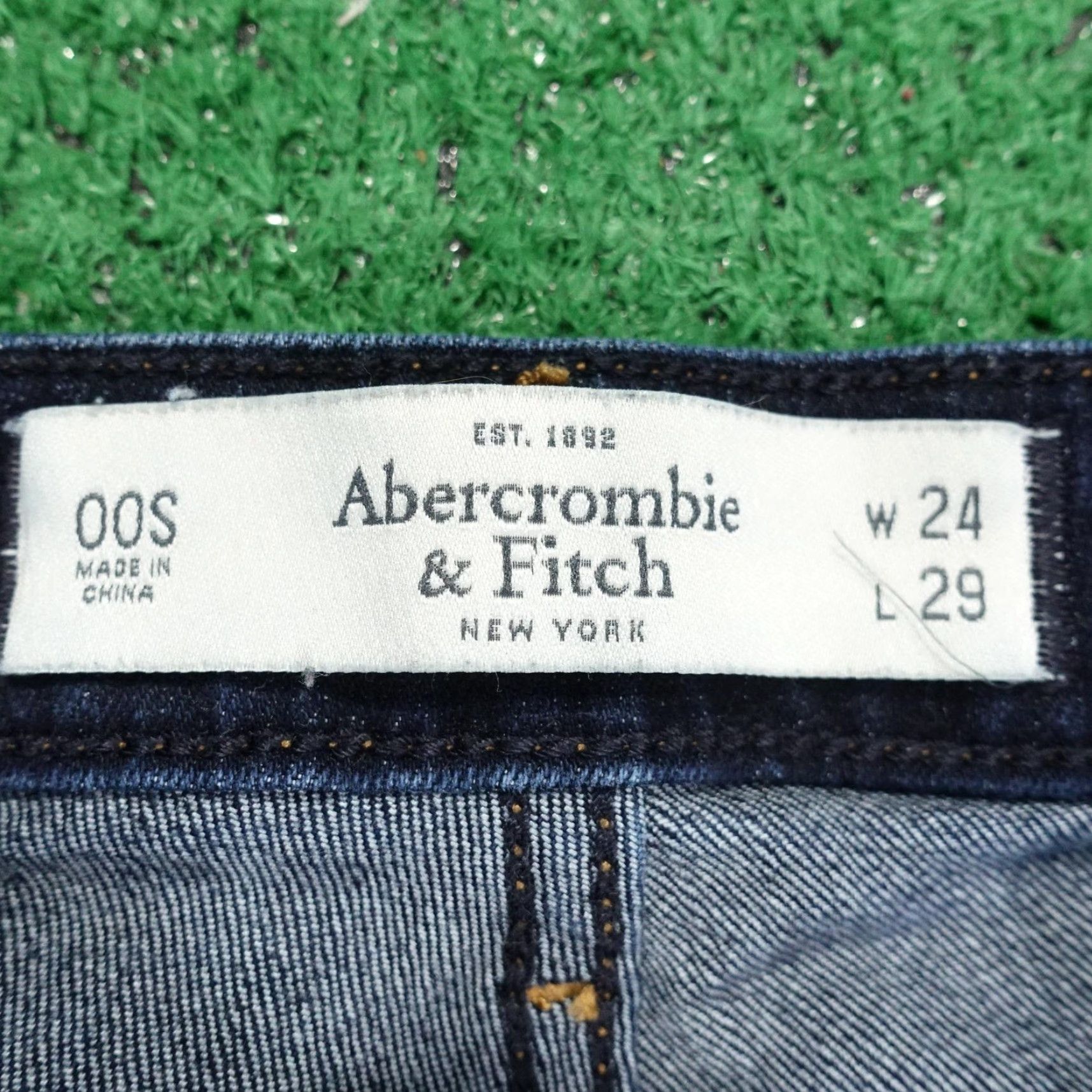 Abercrombie & Fitch Abercrombie & Fitch Jeans Womens 00S Dark Wash A&F Super Skinny Stretch Denim Zip Pocket Embroidered Logo Slim Size 24" / US 00 / IT 34 - 7 Thumbnail