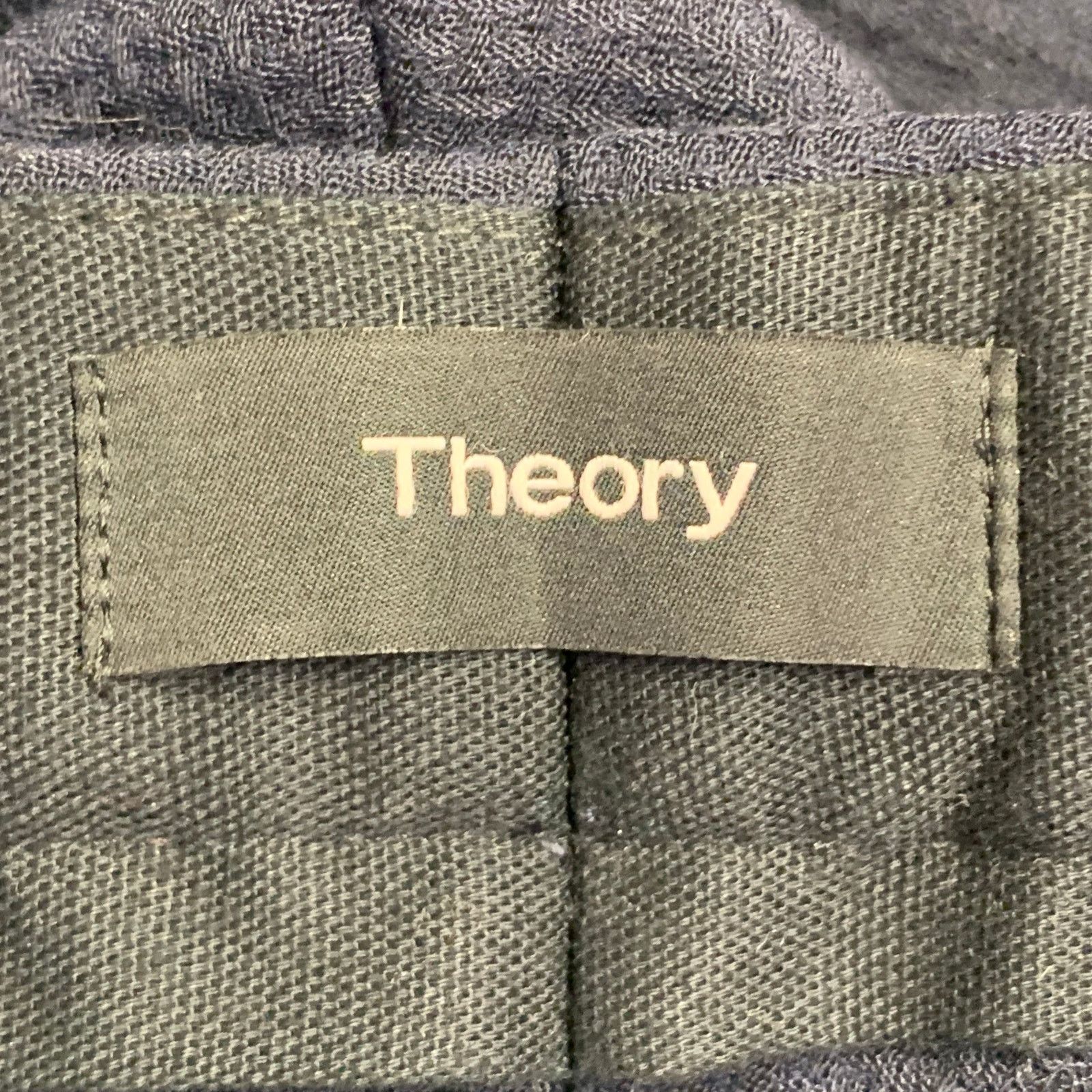 Theory THEORY Logan Navy Waffle Textured Polyester Tapered Pants Size US 34 / EU 50 - 4 Thumbnail
