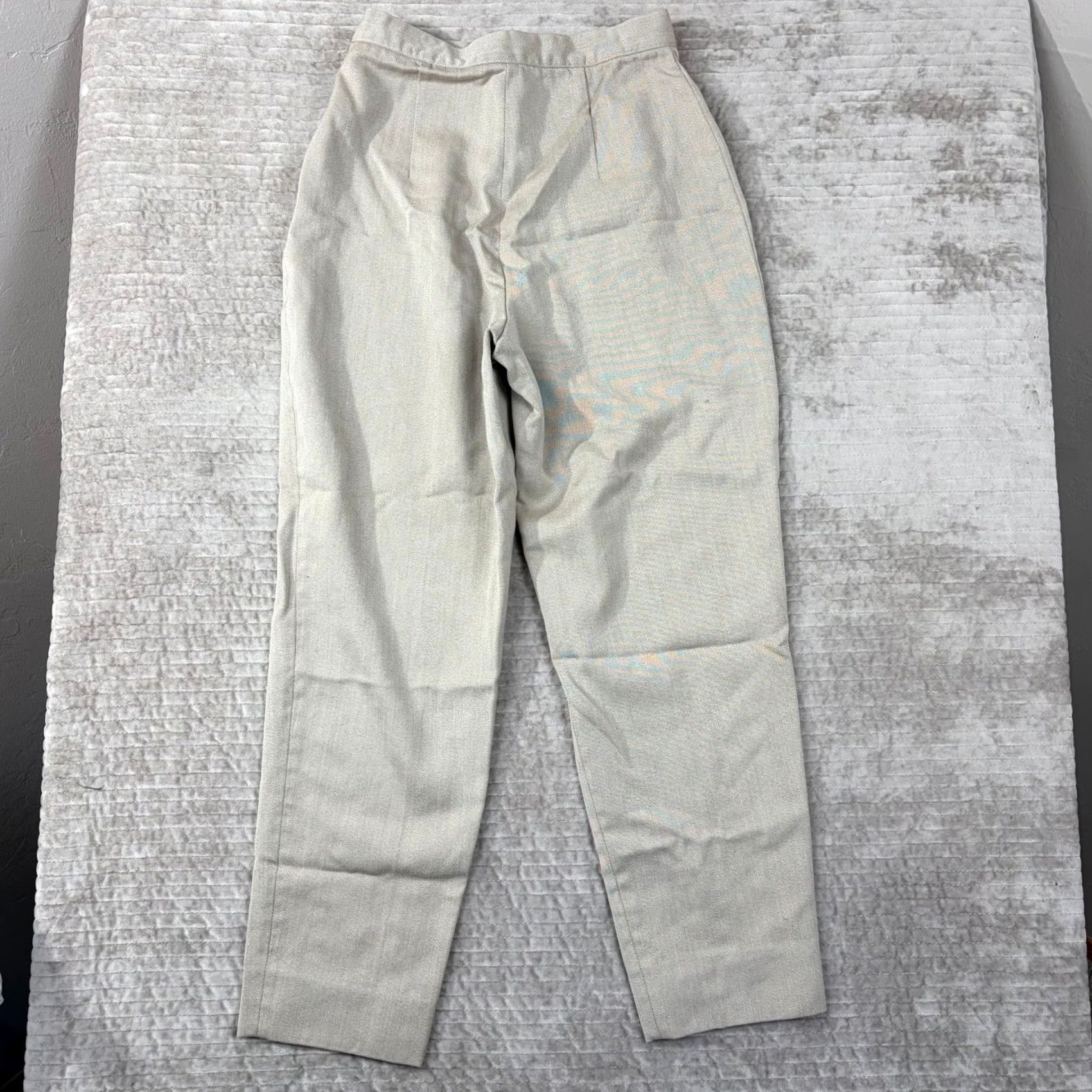 Vintage VINTAGE VESTIMENTA Pants Womens 27 Beige Italy High Waisted Wool Trousers Tapered Leg Size 27" / US 4 / IT 40 - 2 Thumbnail