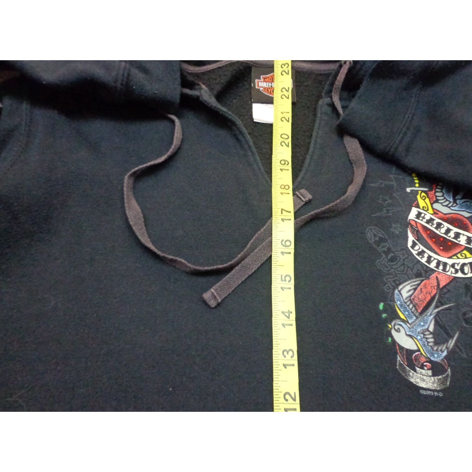 Harley Davidson Harley-Davidson Hoodie Womens XL Long Sleeve Hooded Pullover Black Cotton Blend Logo Size XL / US 12-14 / IT 48-50 - 6 Thumbnail