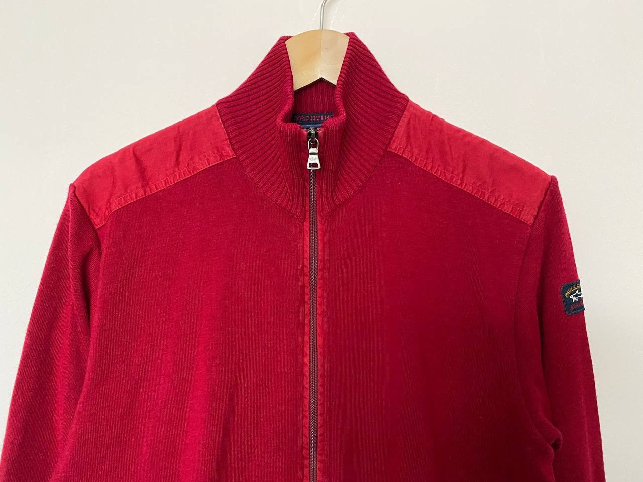 Paul & Shark RRP 530$ PAUL& SHARK WOOL FULL ZIP SWEATER WITH ICONIC BADGE Size US M / EU 48-50 / 2 - 5 Thumbnail
