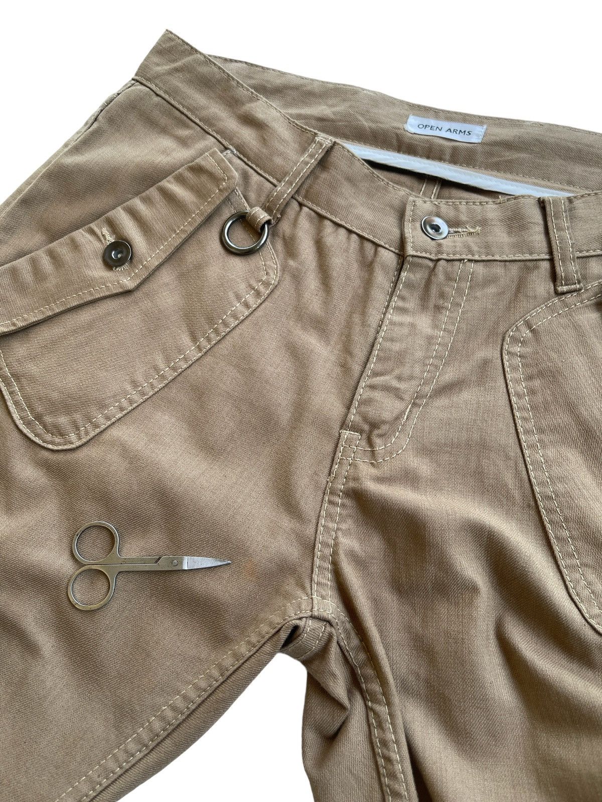 Japanese Brand Open Arms Flare Cargo Multipocket Pants Size US 32 / EU 48 - 13 Thumbnail