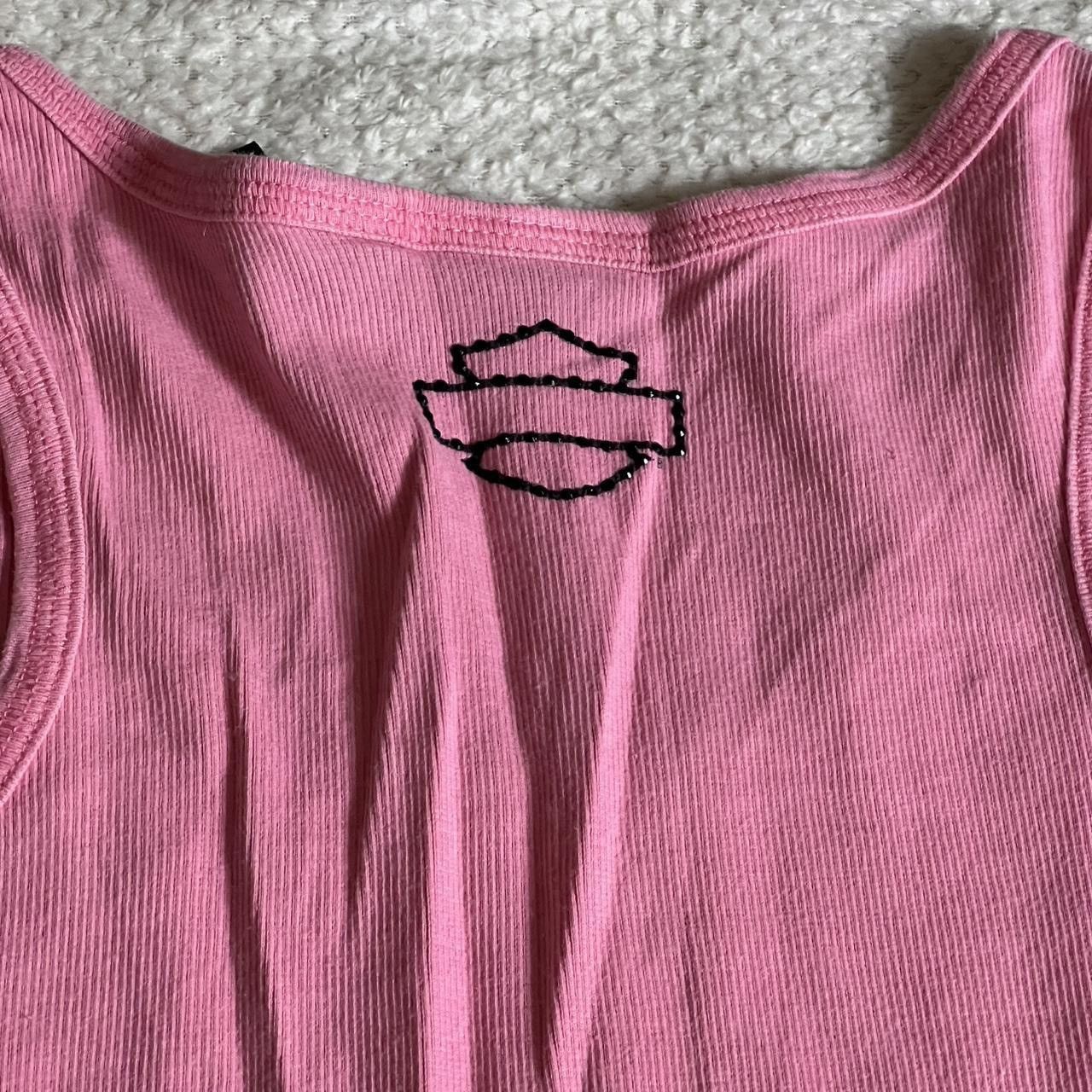 Harley Davidson HARLEY-DAVIDSON y2k pink tank top with black rhinestones Size L / US 10 / IT 46 - 6 Thumbnail