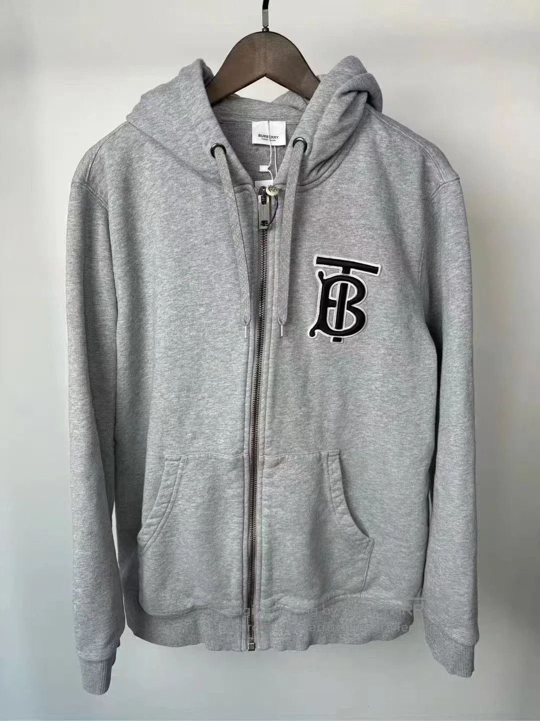 Burberry Burberry Gray Embroidered TB Hooded Jacket. Size US L / EU 52-54 / 3 - 1 Thumbnail