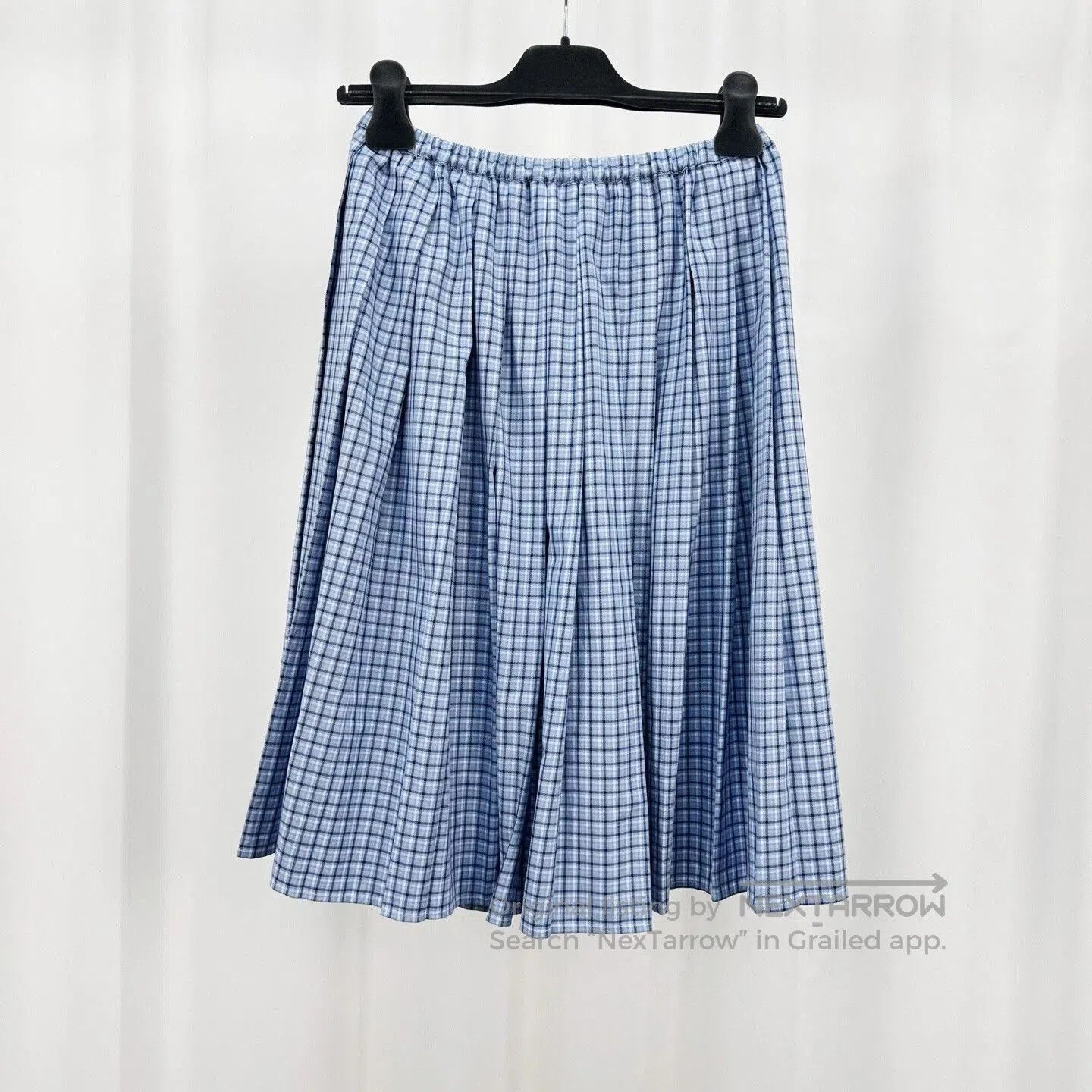 Miu Miu Miu Miu Blue Check Pleated Skirt. Size 37" - 2 Thumbnail