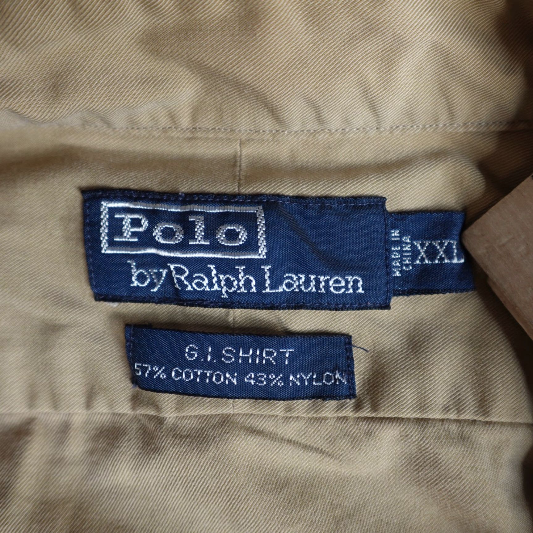Polo Ralph Lauren VINTAGE Polo Ralph Lauren Shirt 2XL Beige GI Epaulets Cotton Blend Shirt (2XL, Beige, Button-Up, Men) Size US XXL / EU 58 / 5 - 6 Thumbnail
