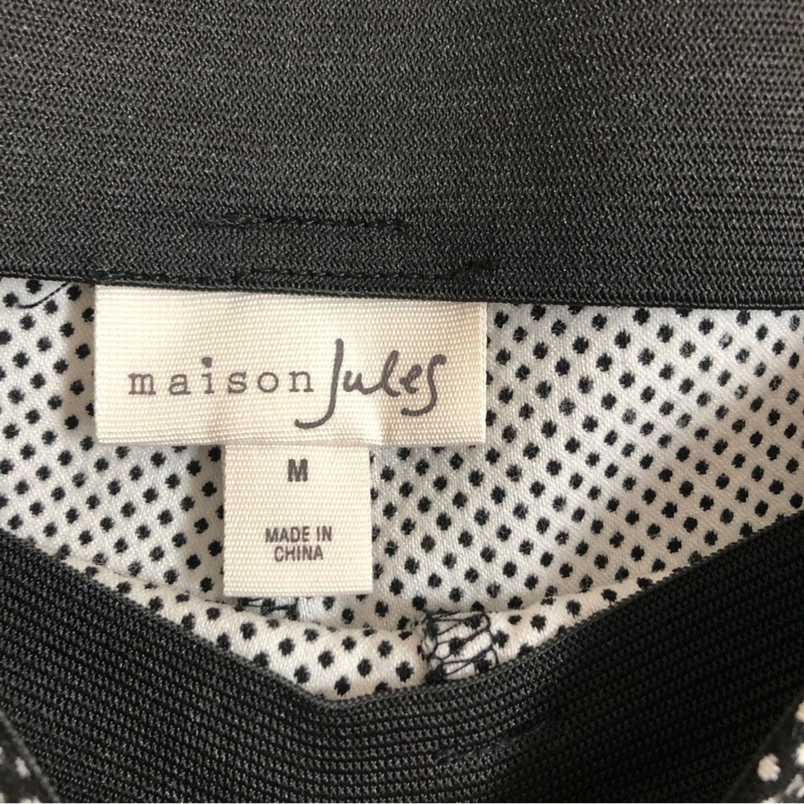 Other Maison Jules Black White Polka Dot Dress Crop Ankle Pants Size 30" / US 8 / IT 44 - 5 Thumbnail