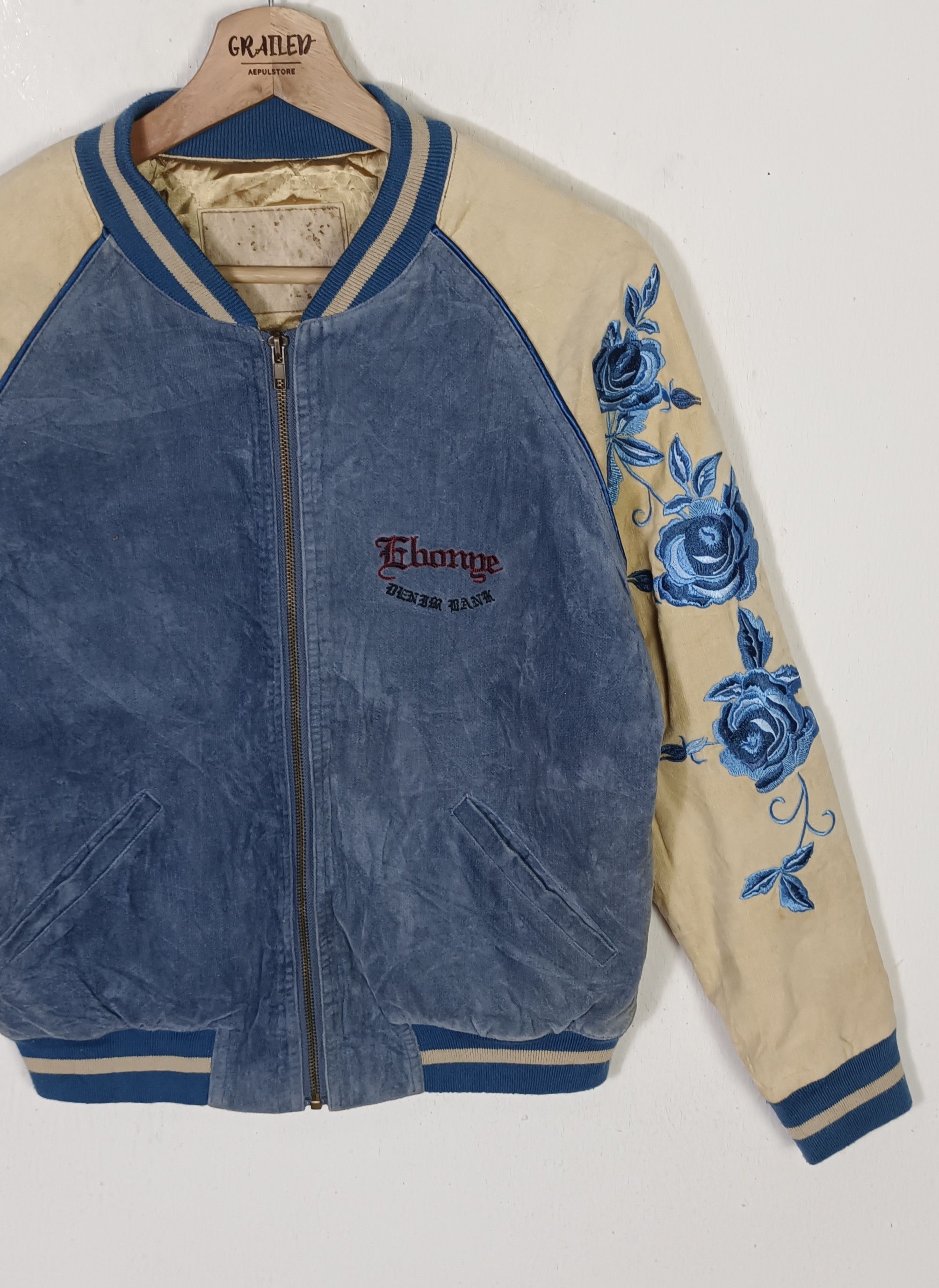 Japanese Brand Vintage Denim Bank Sukajan Embroidery Jacket Size US M / EU 48-50 / 2 - 6 Thumbnail