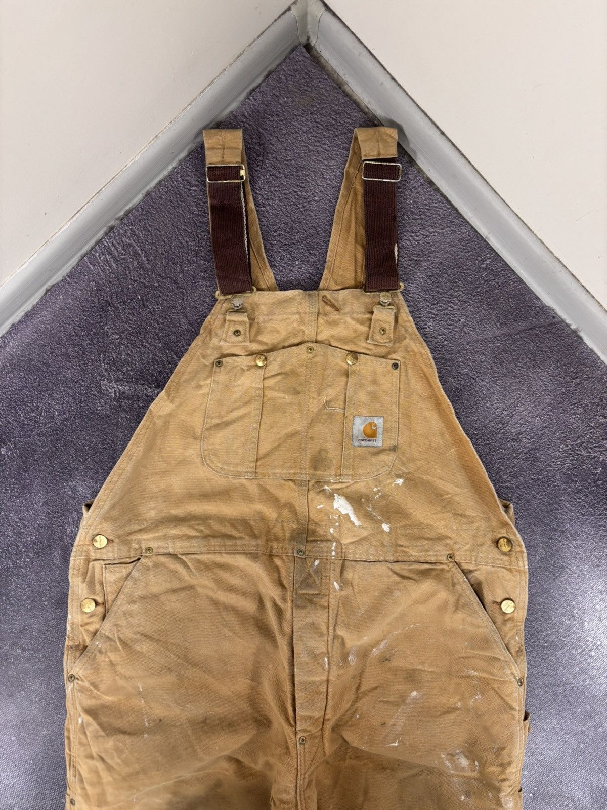 Carhartt Vintage Carhartt Bib Overalls Double Knee Brown Duck Canvas Size US 44 / EU 60 - 8 Thumbnail