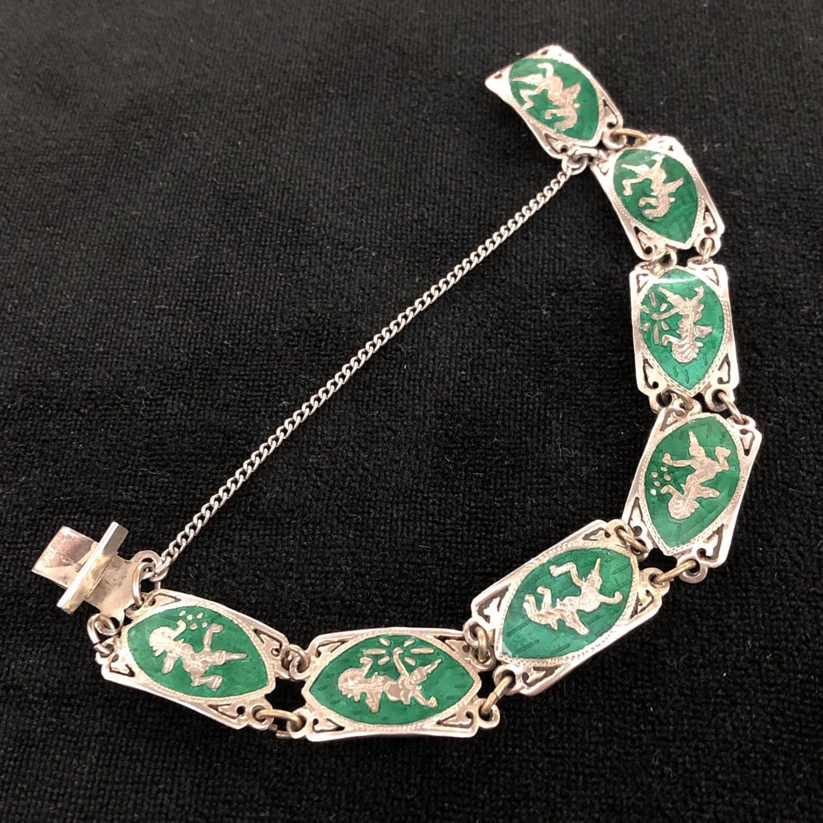 Other SIAM STERLING NIELLO GREEN ENAMEL GODDESS DANCER THAI Size ONE SIZE - 6 Thumbnail