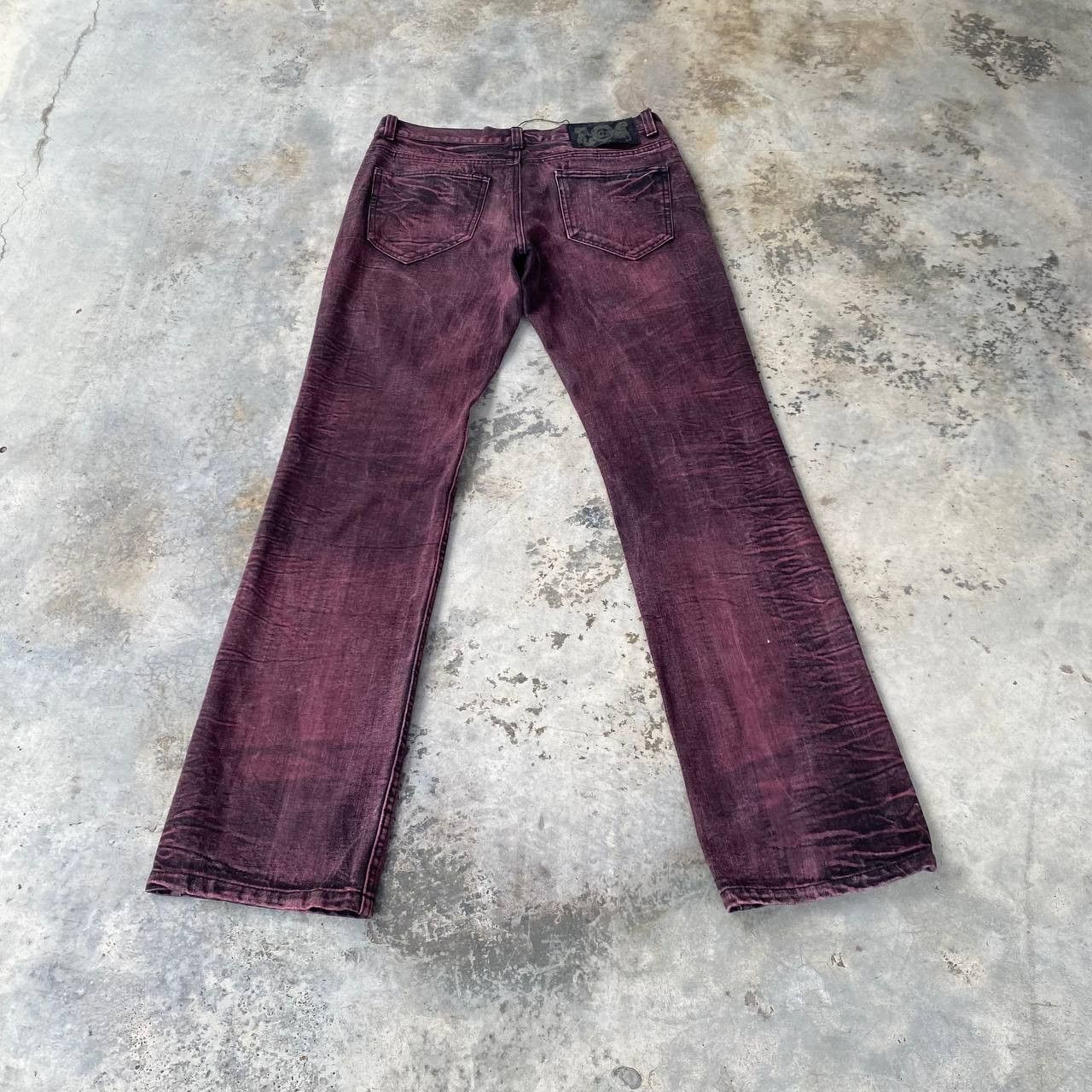 If Six Was Nine × LOWBOX × Tornado Mart LOWBOX JAPAN WINE-RED DYE FISHBONE STRAIGHT LEG IN W30X33 Size US 30 / EU 46 - 10 Thumbnail