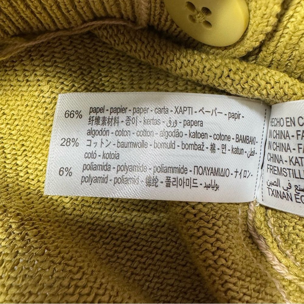 Zara New Zara Cotton Cropped Knit Olive Cardigan Size XS Size XS / US 0-2 / IT 36-38 - 8 Thumbnail