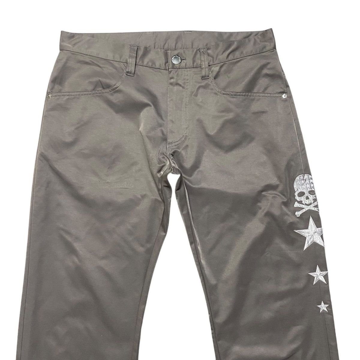 Japanese Brand DANCE WITH DRAGON Denim Shine Skull Embroidery Jeans Size US 34 / EU 50 - 3 Thumbnail