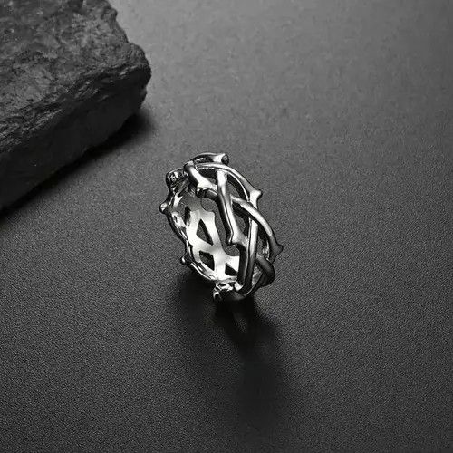 Jewelry 9mm Stainless Steel Vine Ring Size ONE SIZE - 2 Thumbnail
