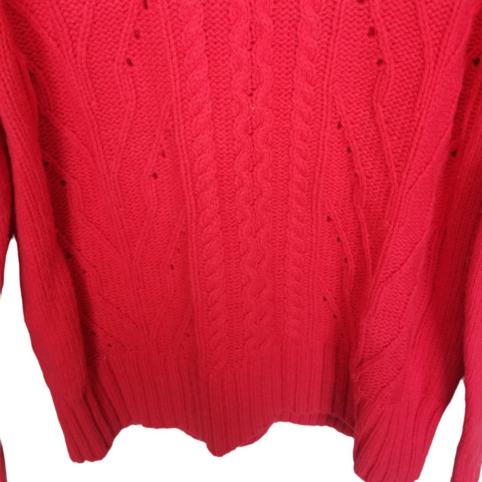 J.Crew J. Crew Womens Lambswool Pointelle Cable Knit Sweater Size M Size M / US 6-8 / IT 42-44 - 4 Thumbnail