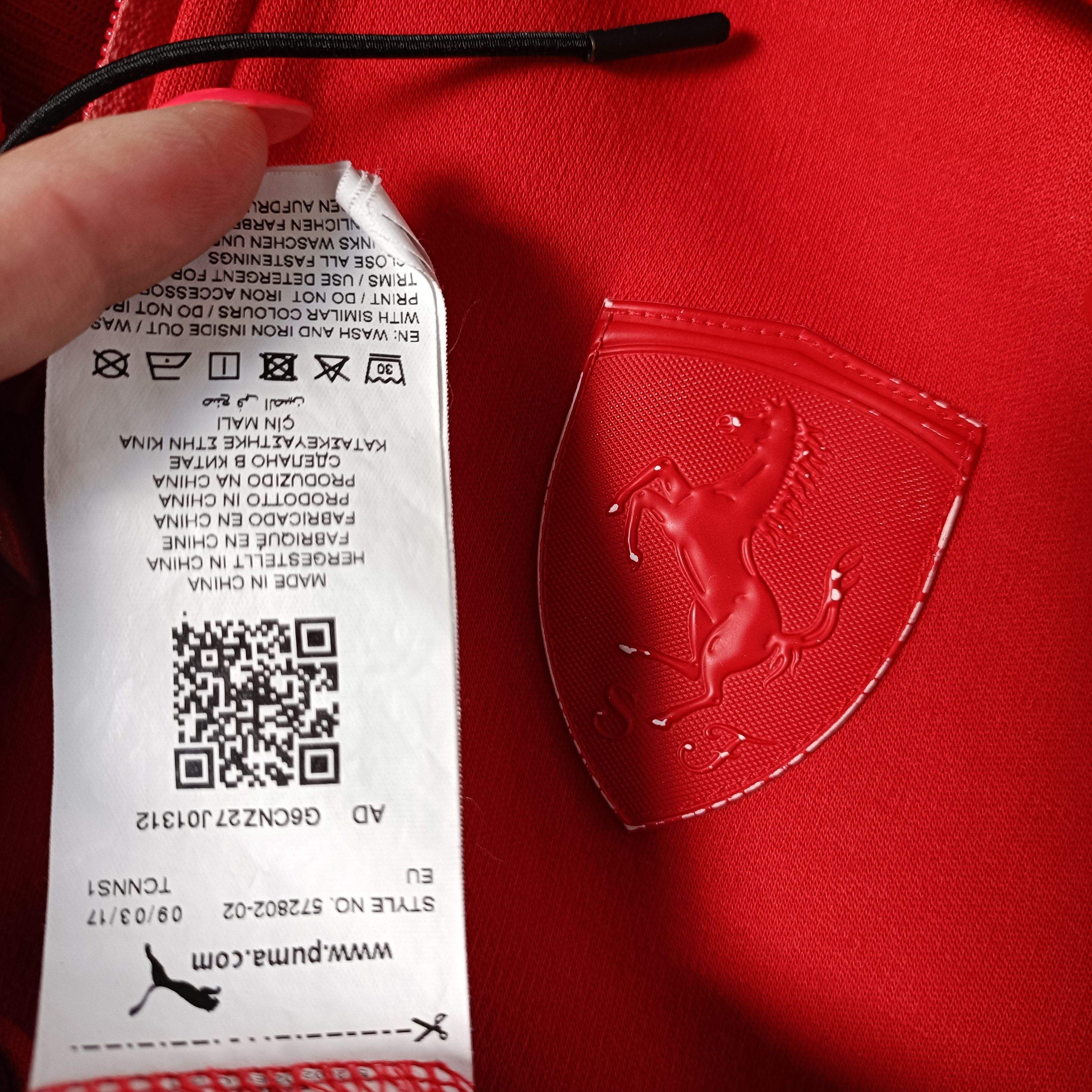 Ferrari × Puma Men's Cotton Red Full Zip Hoodie ! Size US L / EU 52-54 / 3 - 5 Thumbnail