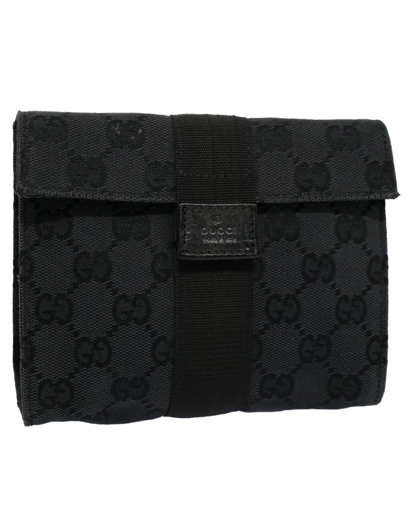 image of Gucci Black Canvas Pouch, Women's