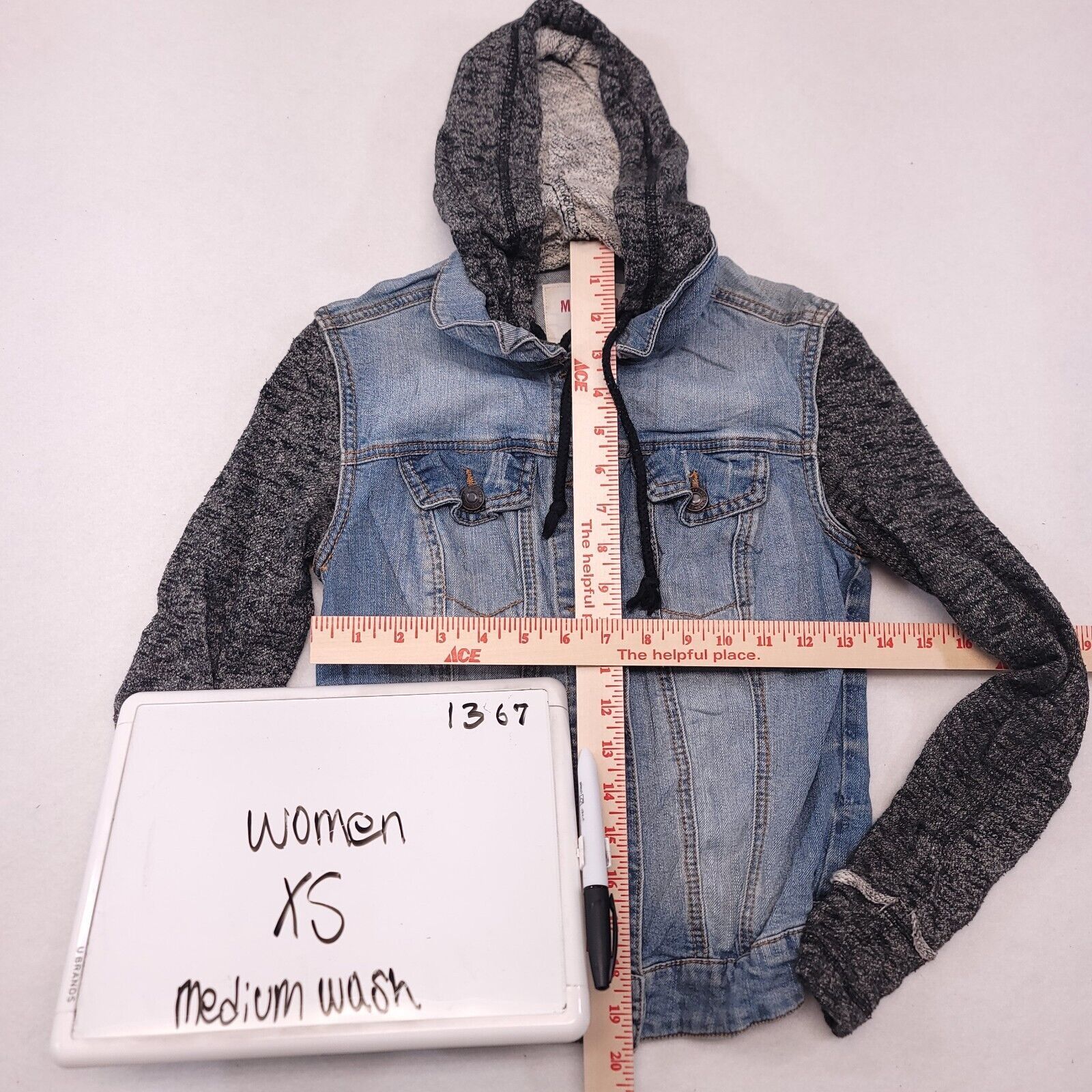Mossimo Mossimo Supply Co Button Up Denim Hoodie Womens Size XS Gray Size XS / US 0-2 / IT 36-38 - 6 Thumbnail