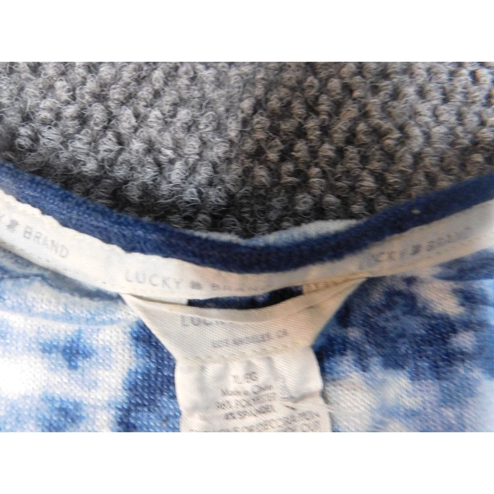 Lucky Brand Lucky Brand Blouse Shirt Womens XL Blue Geometric Short Sleeve Crew Neck Pullover Stretch Casual Regular Size XL / US 12-14 / IT 48-50 - 6 Thumbnail