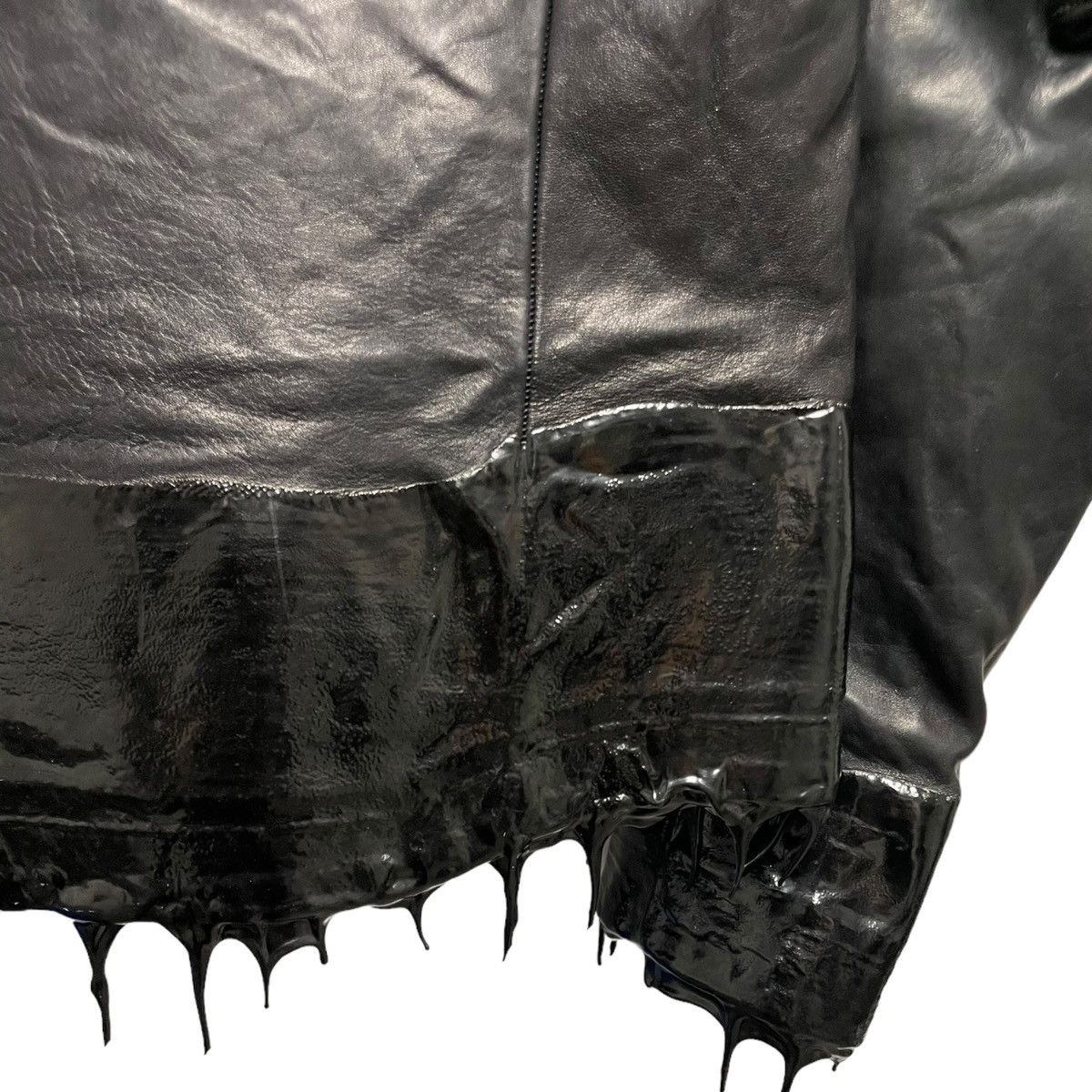 Ccp prosthetic drip scarstitch leather jacket