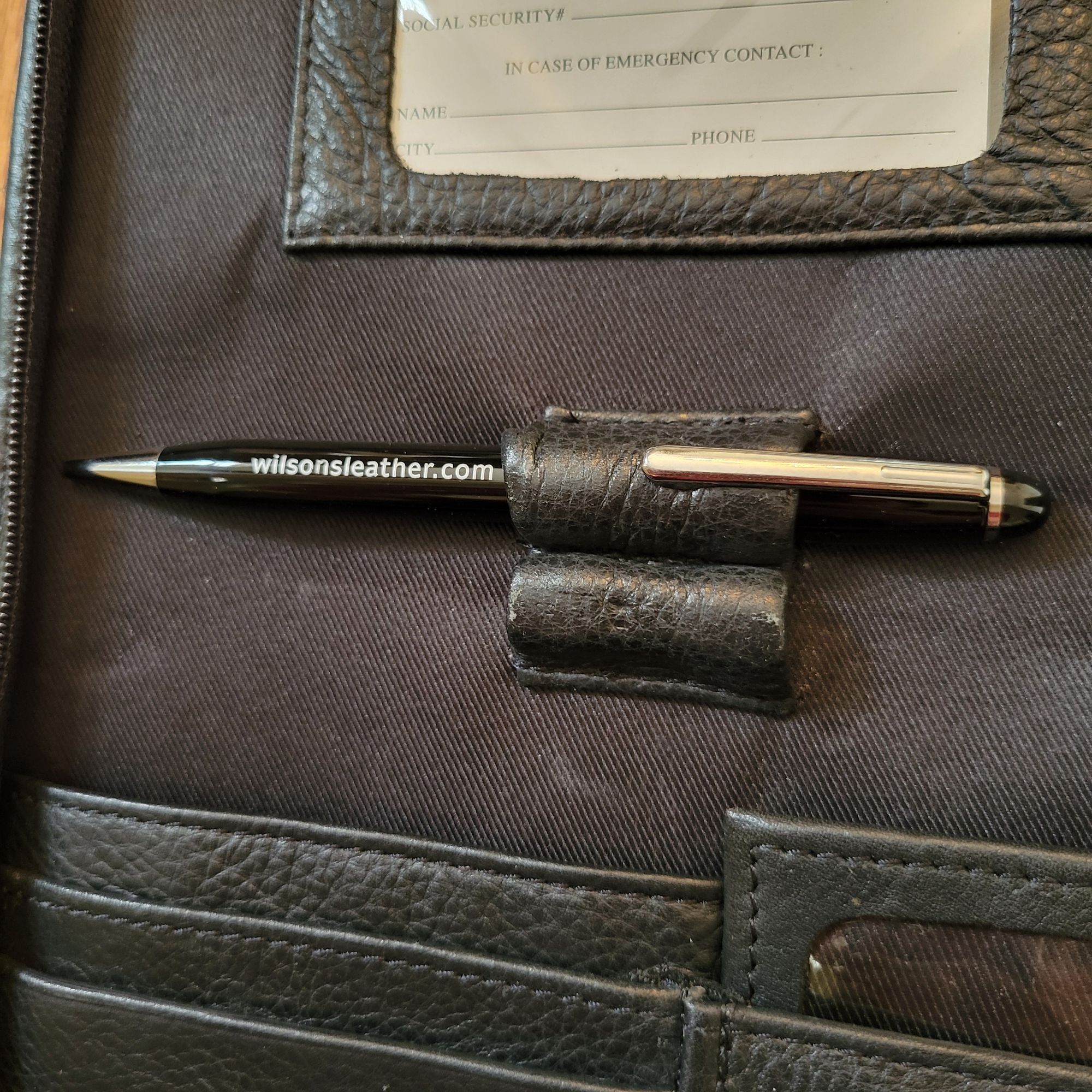 Wilsons Leather Wilsons Black Leather Business Portfolio Adjustable Shoulder Size ONE SIZE - 5 Thumbnail