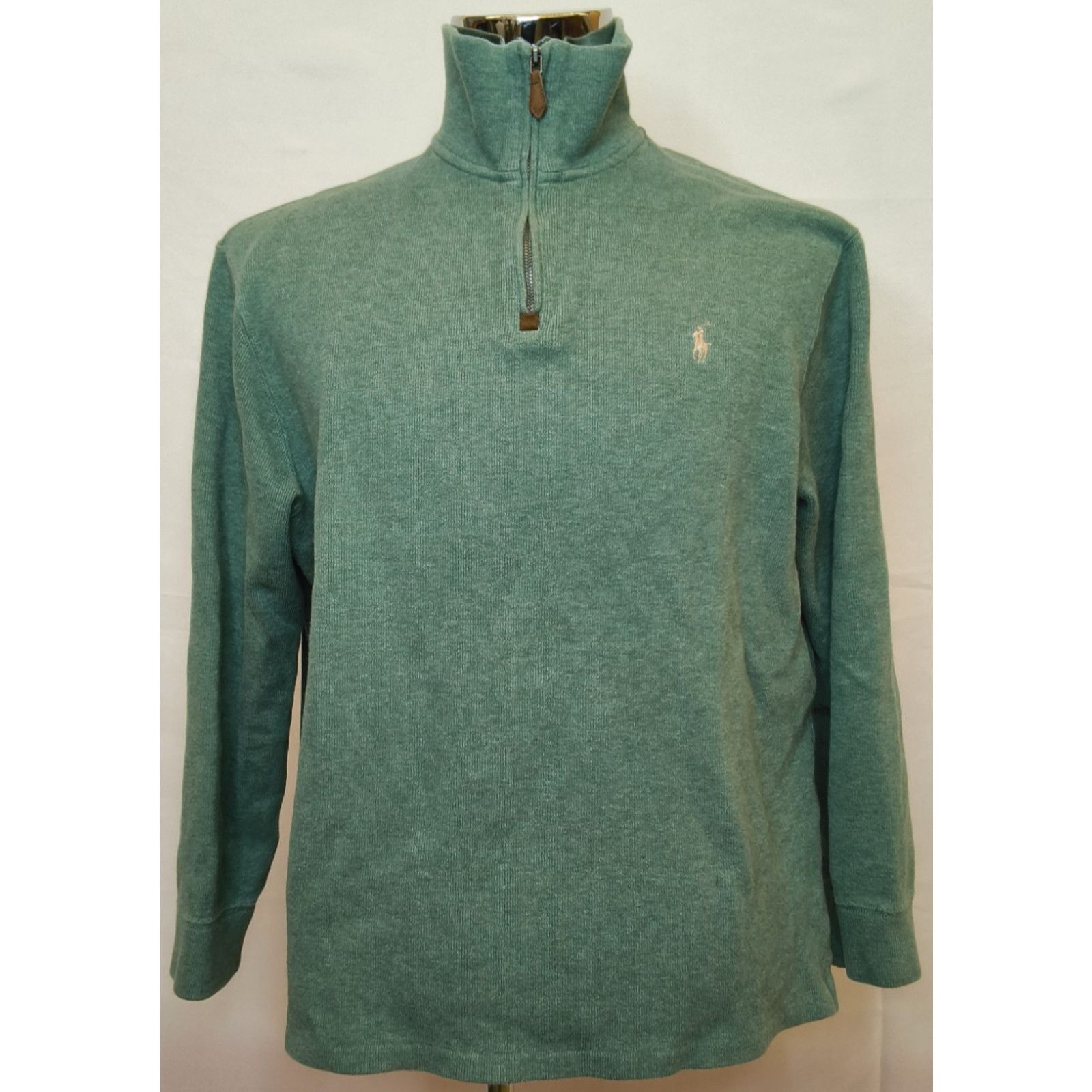 Polo Ralph Lauren Polo Ralph Lauren 1/4 Zip Sweater Men's L Green White Pony Size US L / EU 52-54 / 3 - 2 Thumbnail