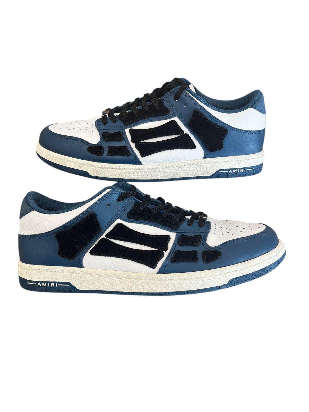 Amiri Amiri Skel Low White Navy Blue Size US 14 / EU 47 - 2 Thumbnail