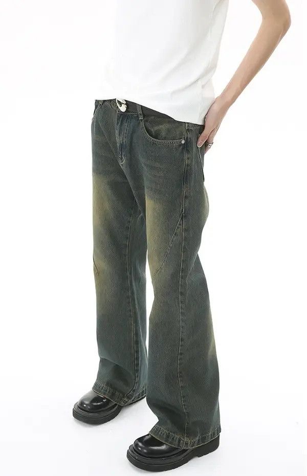 Japanese Brand Vintage distressed blue mid-rise loose bootcut jeans Size US 32 / EU 48 - 3 Thumbnail