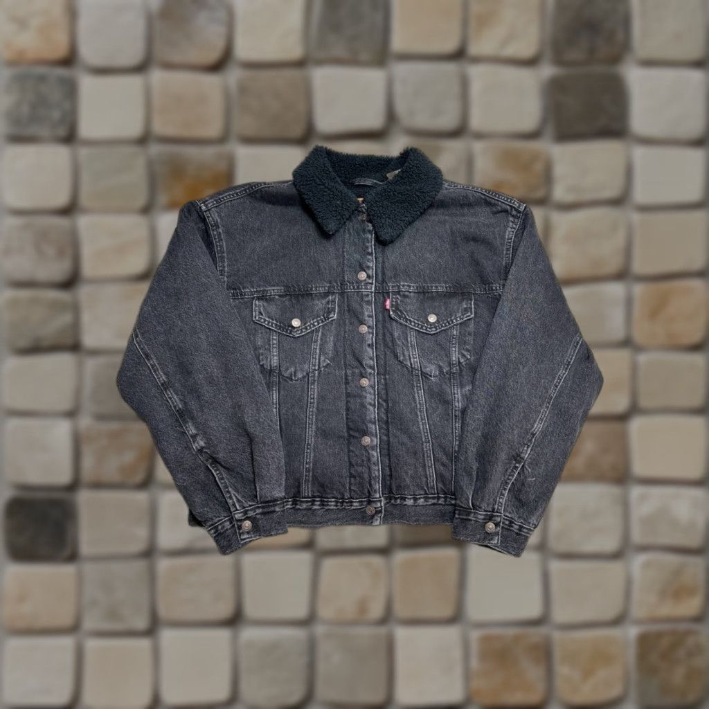 Levi's Levi's Trucker Jacket Denim Gray Medium Womens Lined Wind-Resistant Relaxed Fit 90s Classic Outdoor Jacket Size M / US 6-8 / IT 42-44 - 1 Thumbnail