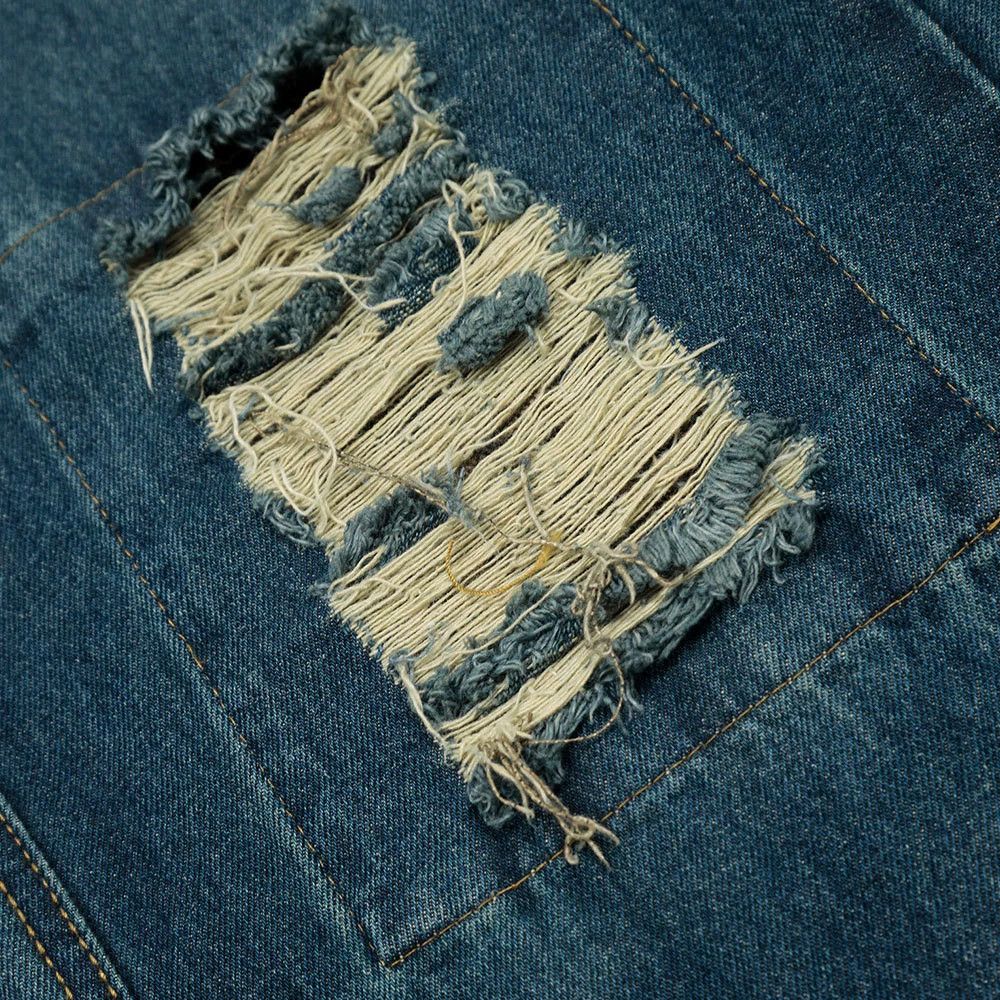Jean Men's distressed loose casual trendy washed ripped jeans Size US 32 / EU 48 - 4 Thumbnail