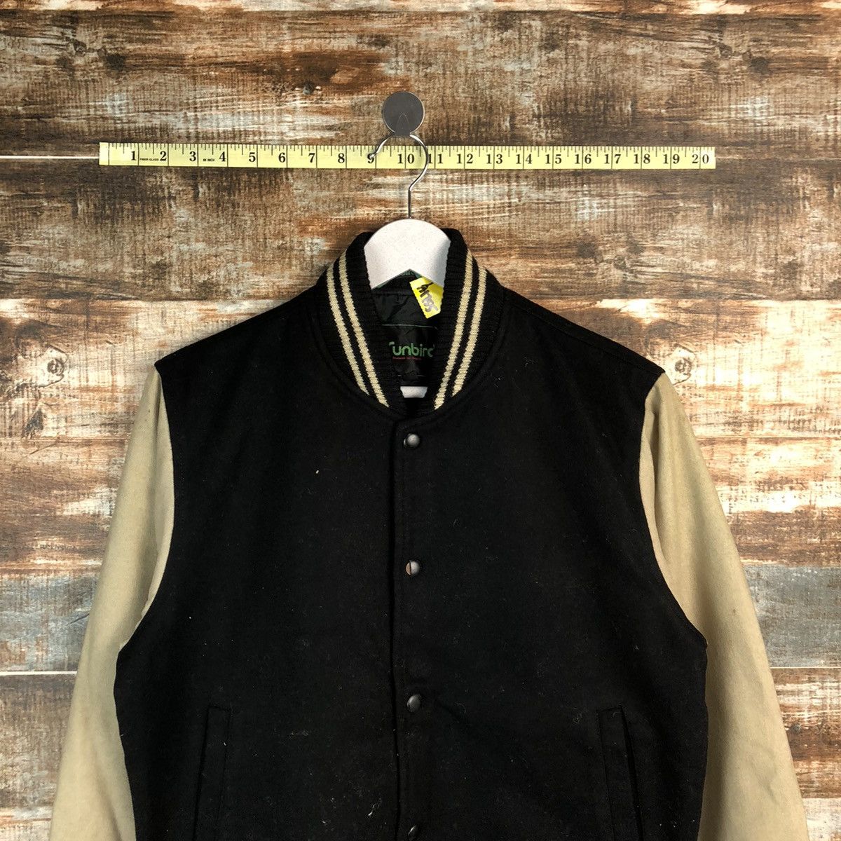 Japanese Brand Sunbird Black vintage plain Bombers varsity Jacket #A1755 Size US M / EU 48-50 / 2 - 2 Thumbnail
