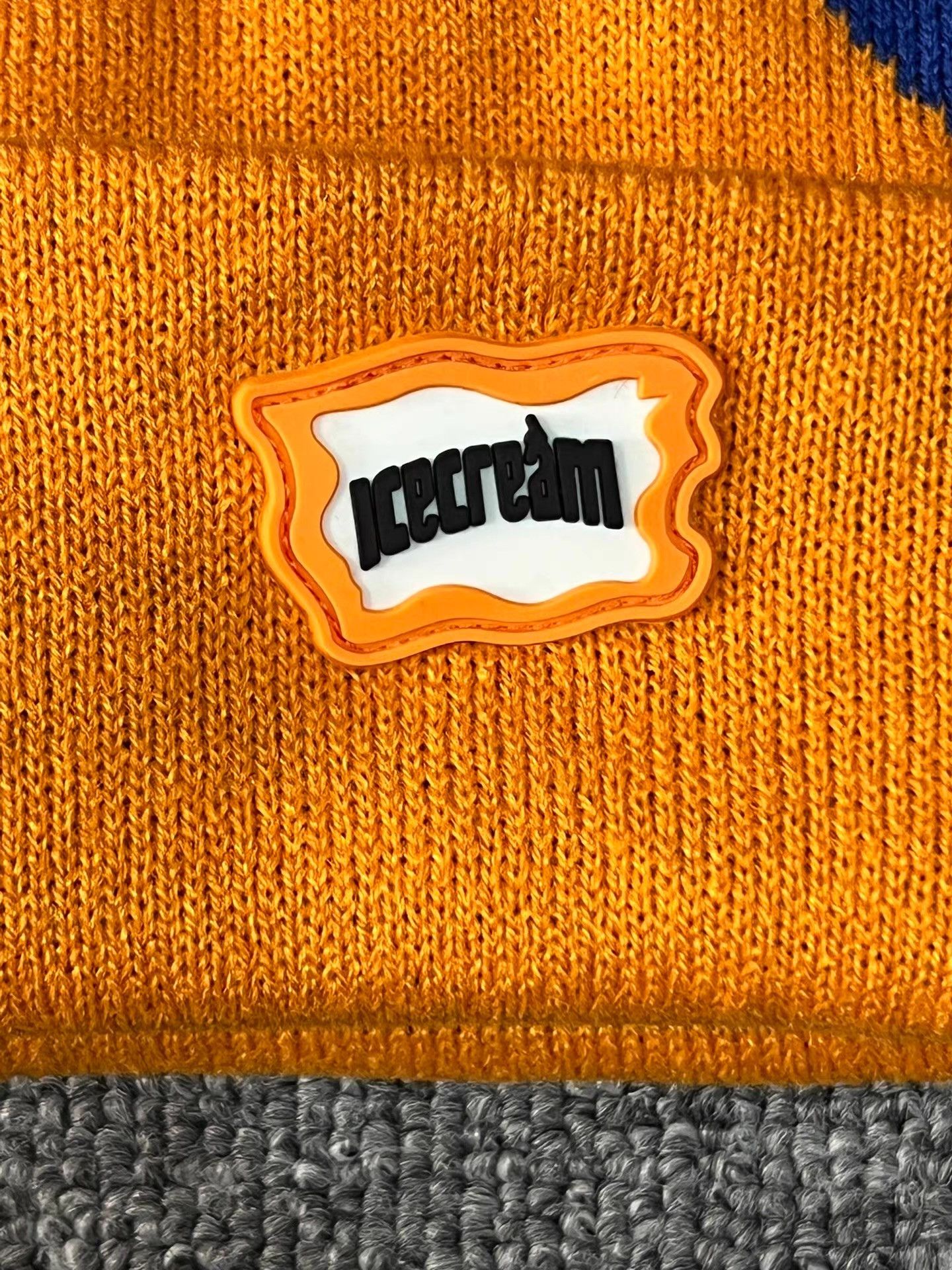 Billionaire Boys Club BBC ICECREAM Colorblocked Rubber Logo Knitted Beanie Q7 Size ONE SIZE - 2 Thumbnail