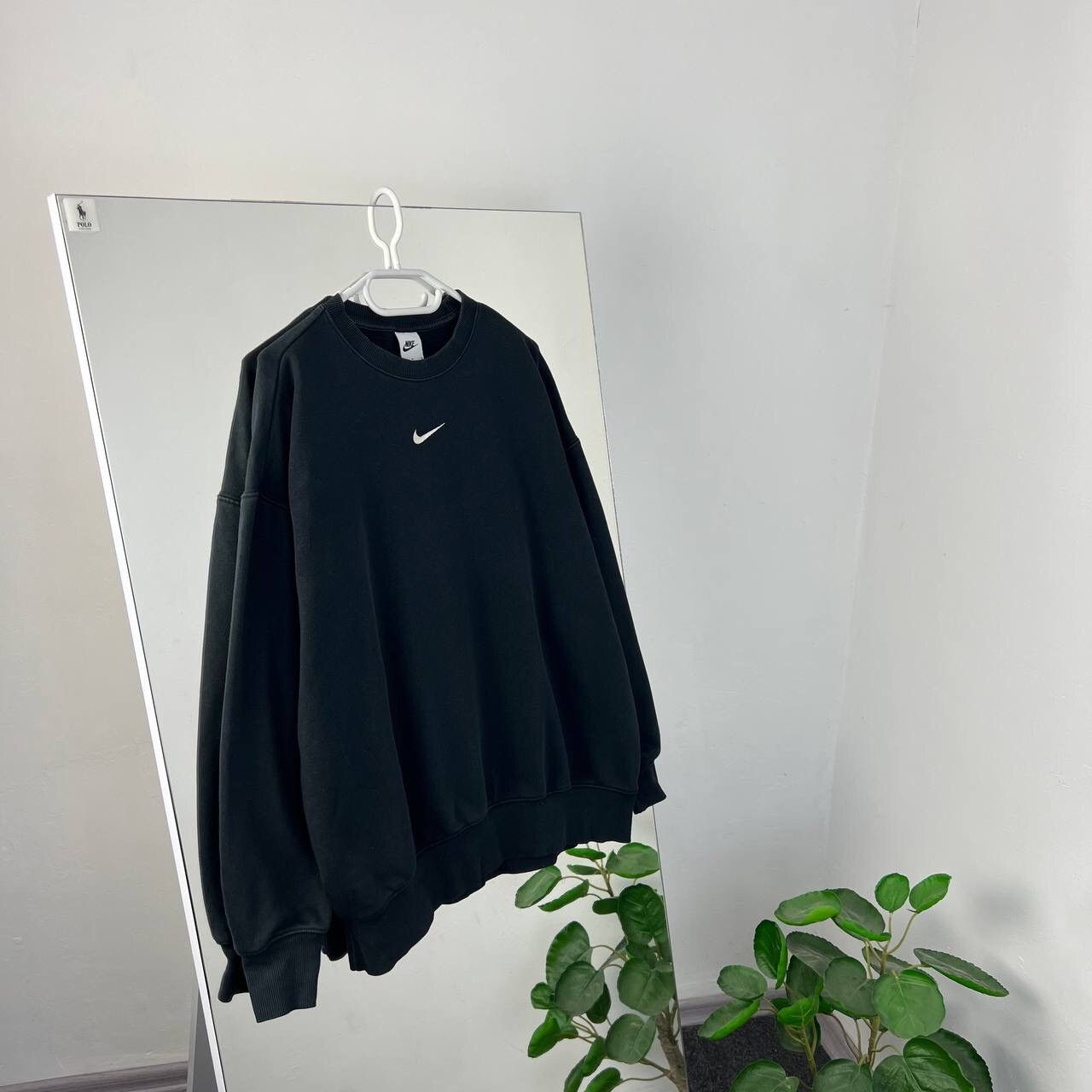 Vintage Nike Centre Mini Swoosh Black Drill Y2k Sweatshirt Baggy Size US M / EU 48-50 / 2 - 1 Thumbnail