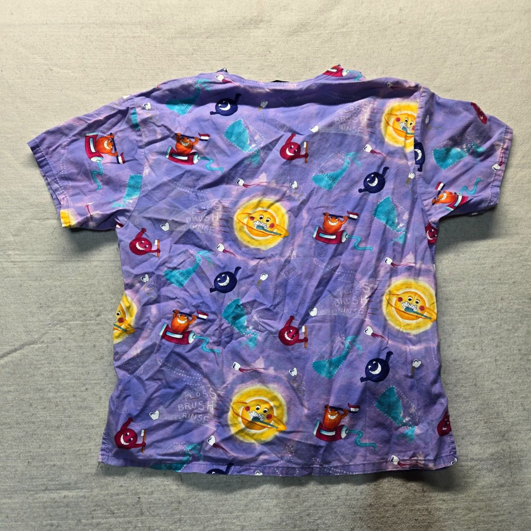 Vintage VINTAGE Lydia's Dental Animal Print Scrub Top Shirt Adult Women Size L Purple Cotton Blend Size L / US 10 / IT 46 - 7 Thumbnail