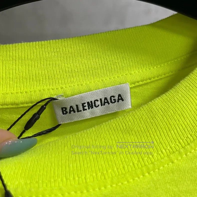 Balenciaga Balenciaga Fluorescent yellow round neck short-sleeve T-sh Size US XS / EU 42 / 0 - 4 Thumbnail