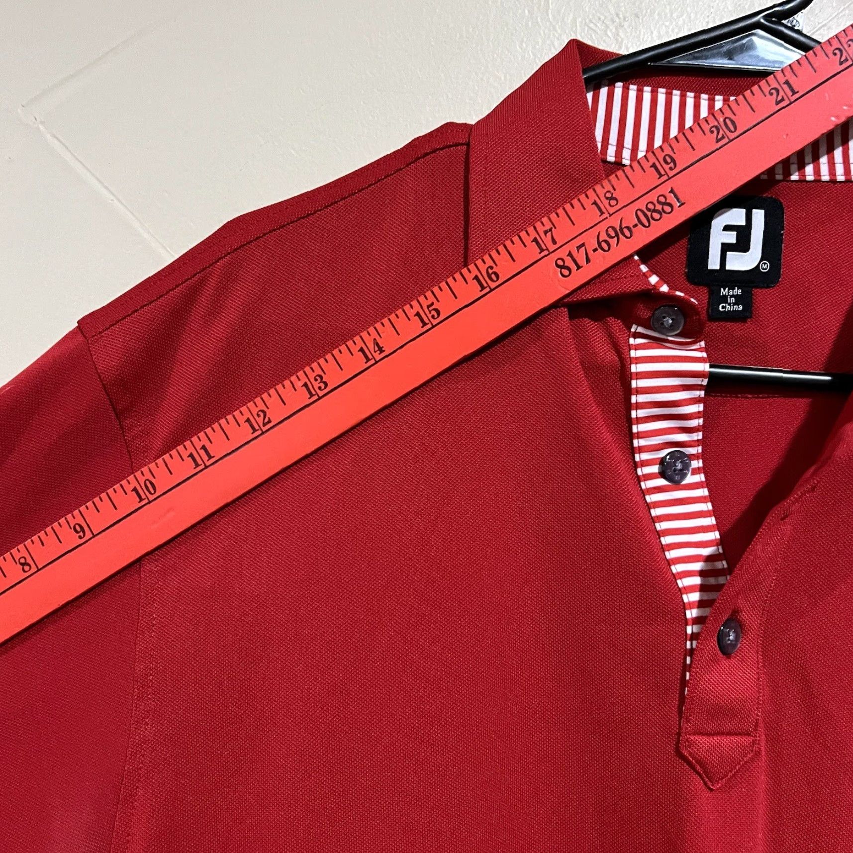 Footjoy Footjoy Men’s Polo Golf Polo Solid Red Men’s Size M Size US M / EU 48-50 / 2 - 4 Thumbnail