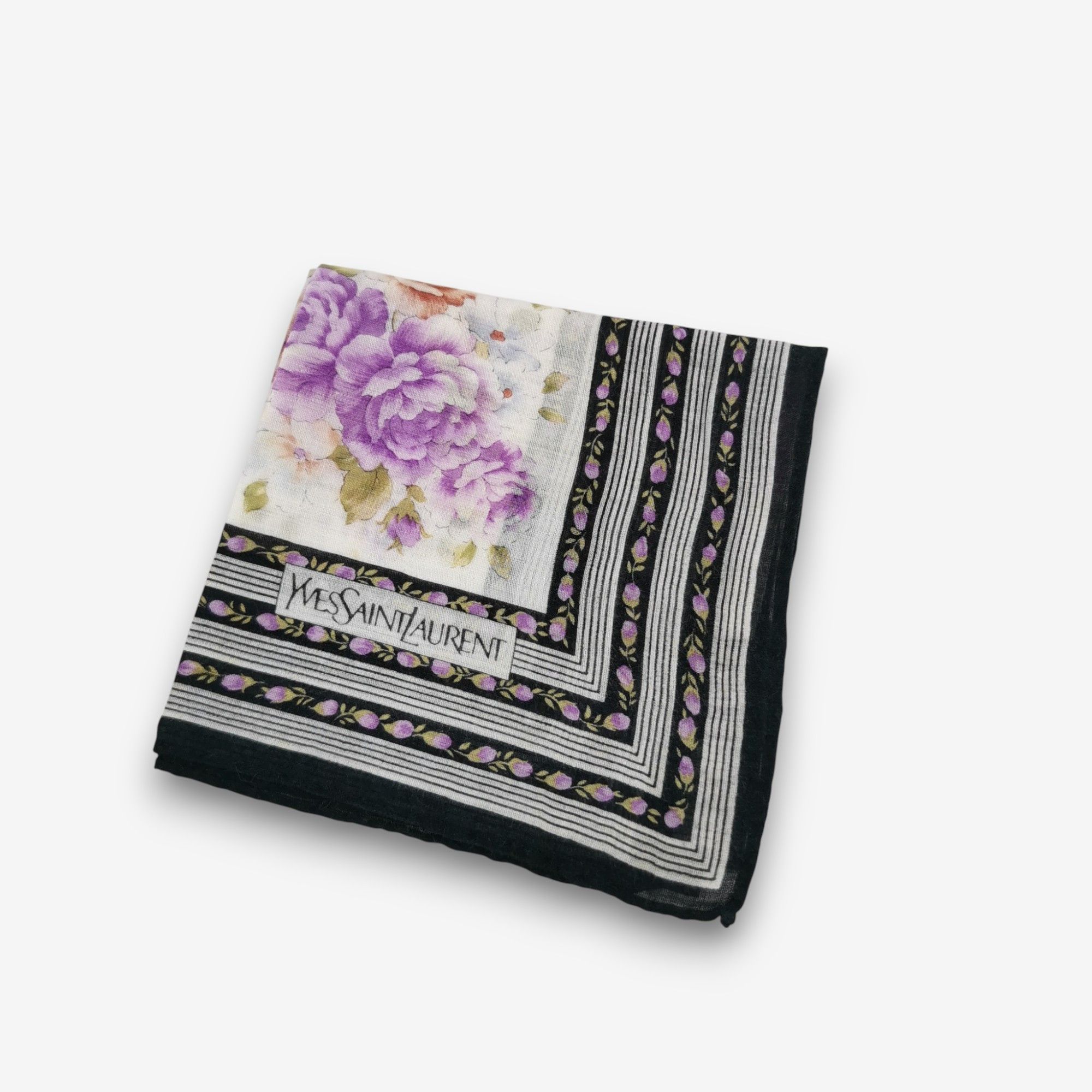 Japanese Brand Vintage Yves Saint Laurent Handkerchief Bandana Neckerchief Size ONE SIZE - 4 Thumbnail