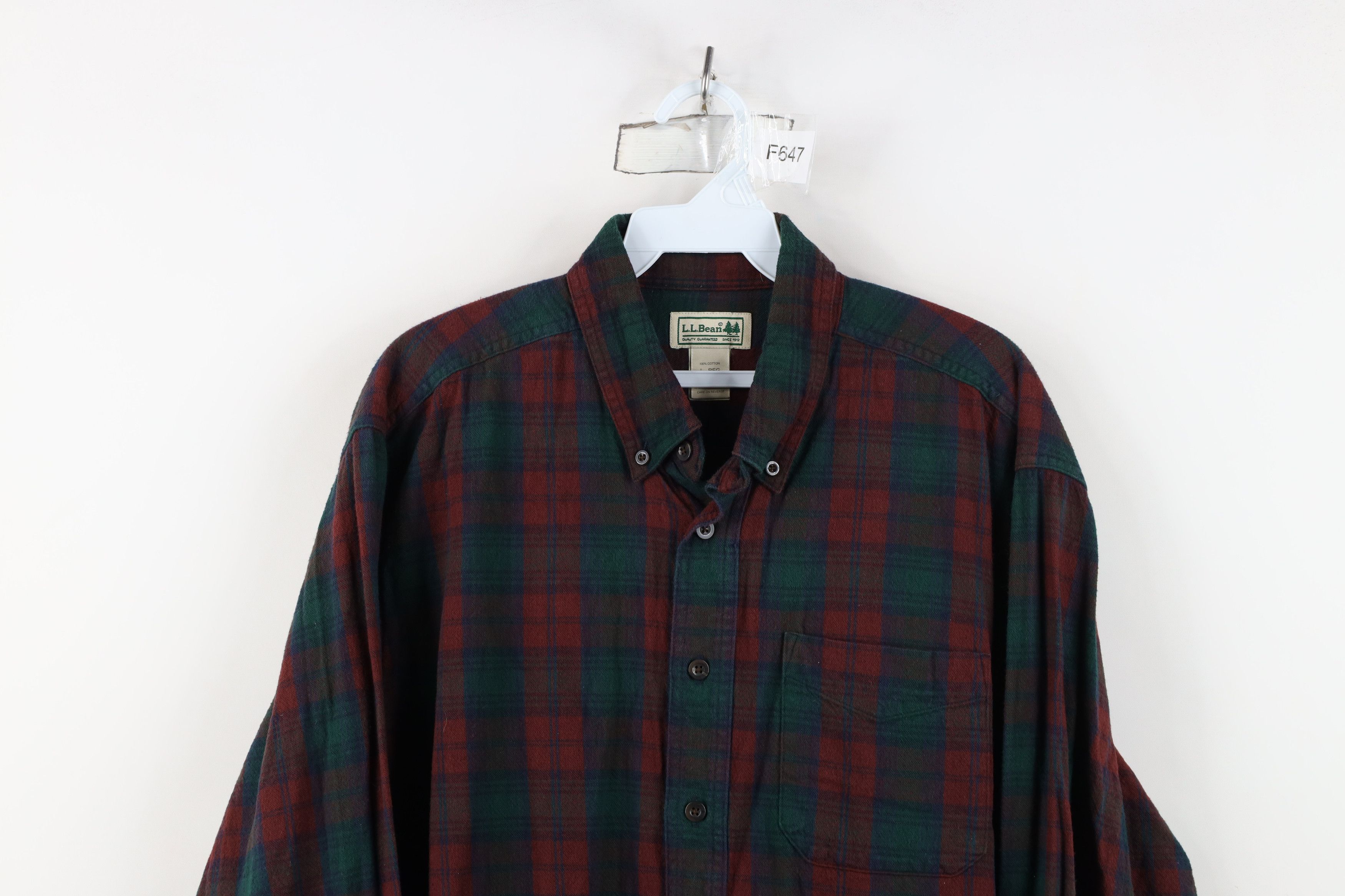 L.L. Bean Vintage 90s LL Bean Flannel Collared Button Down Shirt Plaid Size US L / EU 52-54 / 3 - 2 Thumbnail