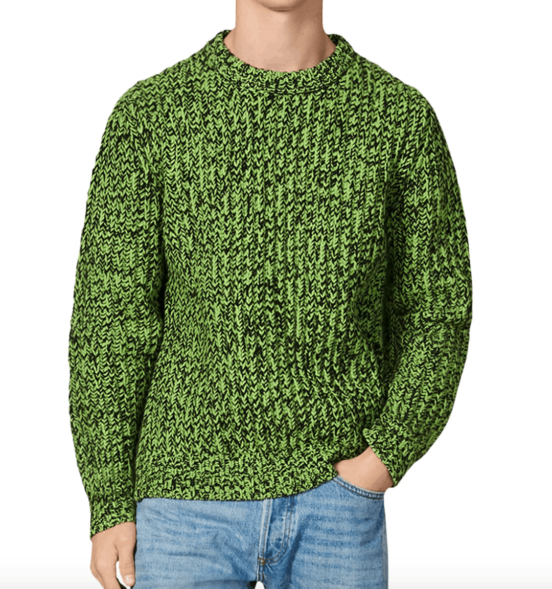 Sandro SANDRO Acid Green Marled Wool Sweater NWT Size XL Size US XL / EU 56 / 4 - 1 Thumbnail