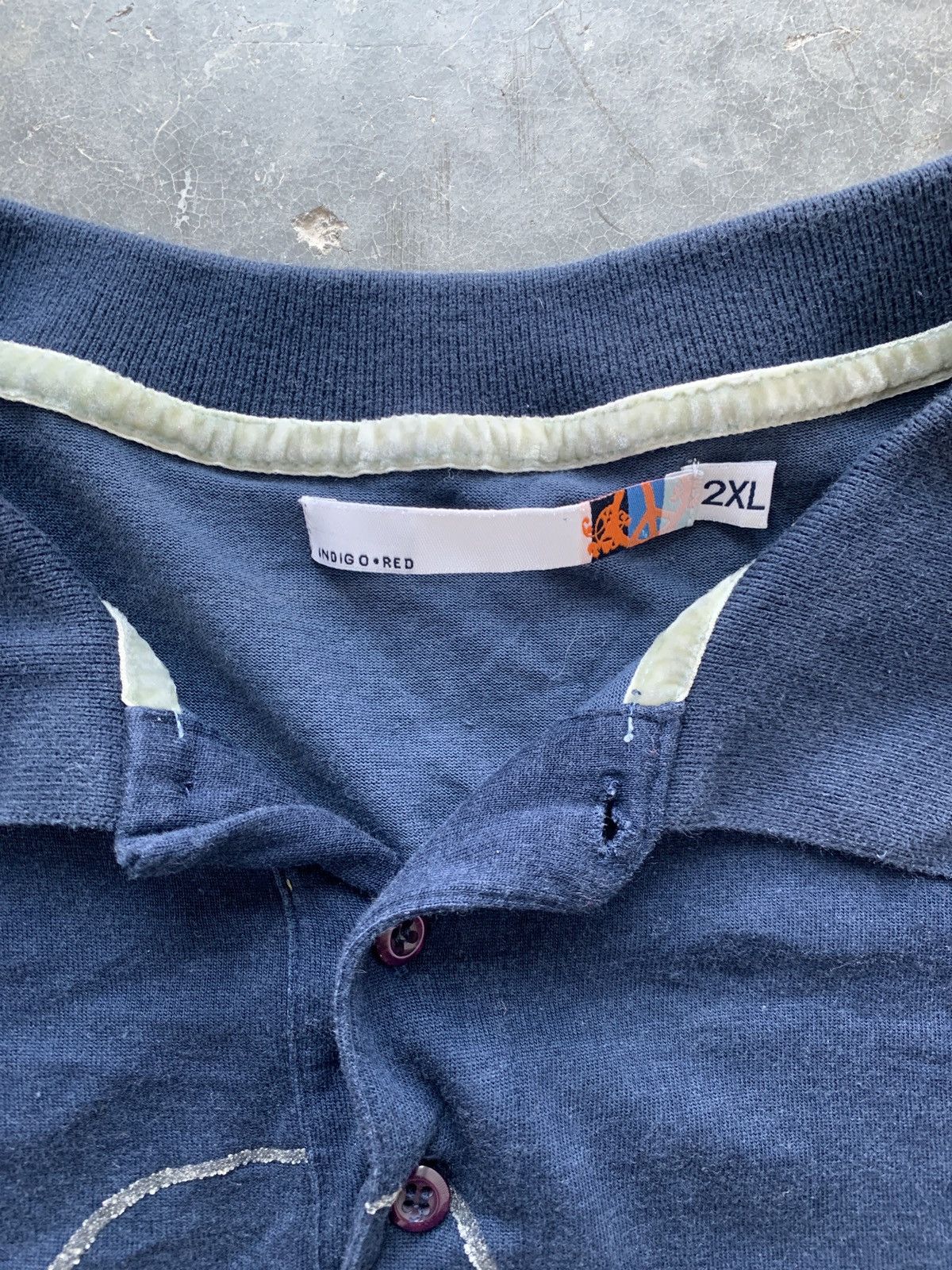 Vintage Vintage Y2K Indigo Red Peace Motif Polo Size US XXL / EU 58 / 5 - 4 Thumbnail