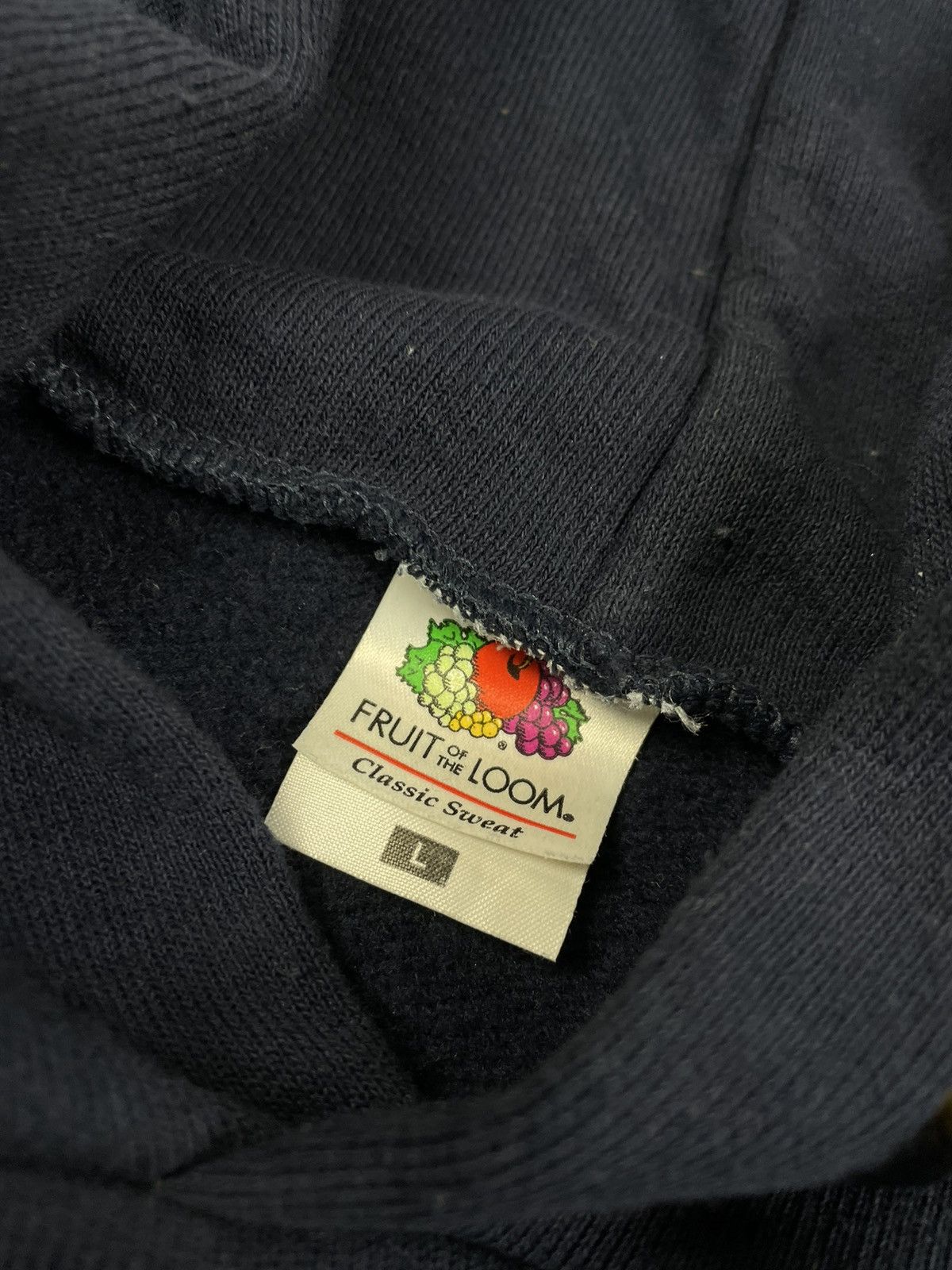 Fruit Of The Loom 2000s Vintage Fruit Of The Loom Blank Blue Boxy Hoodie Size US L / EU 52-54 / 3 - 5 Thumbnail