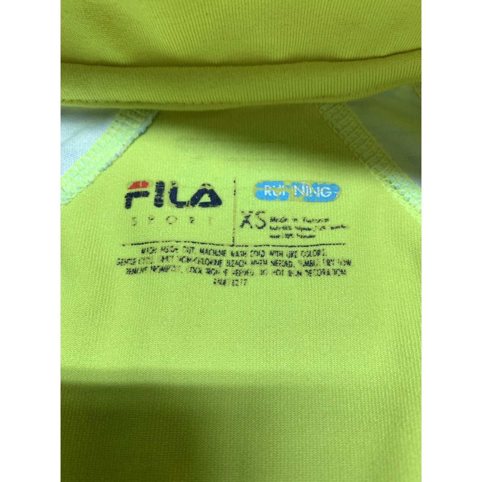 Fila FILA Sport Shirt Running Long Sleeve XS 1/4 Zip Yellow Thumb Holes Women Shirt Pullover Mock Neck 92% Polyester 8% Spandex Activewear Yellow/XS Womens Size XS / US 0-2 / IT 36-38 - 3 Thumbnail