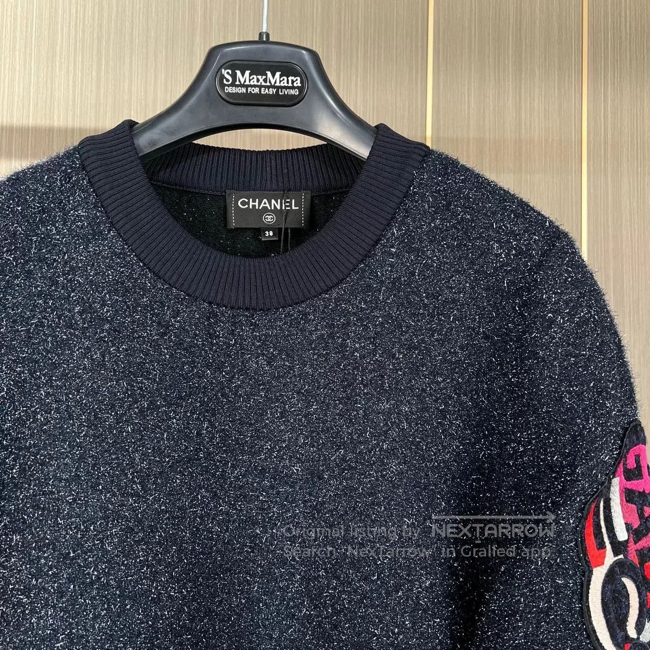 Chanel chanel embroidered starry sweatshirt in blue. Size M / US 6-8 / IT 42-44 - 3 Thumbnail